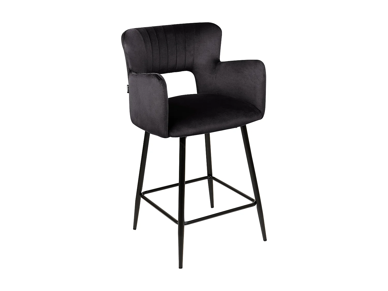 Set mit 2 Barstühlen SANILAC Samtstoff Schwarz