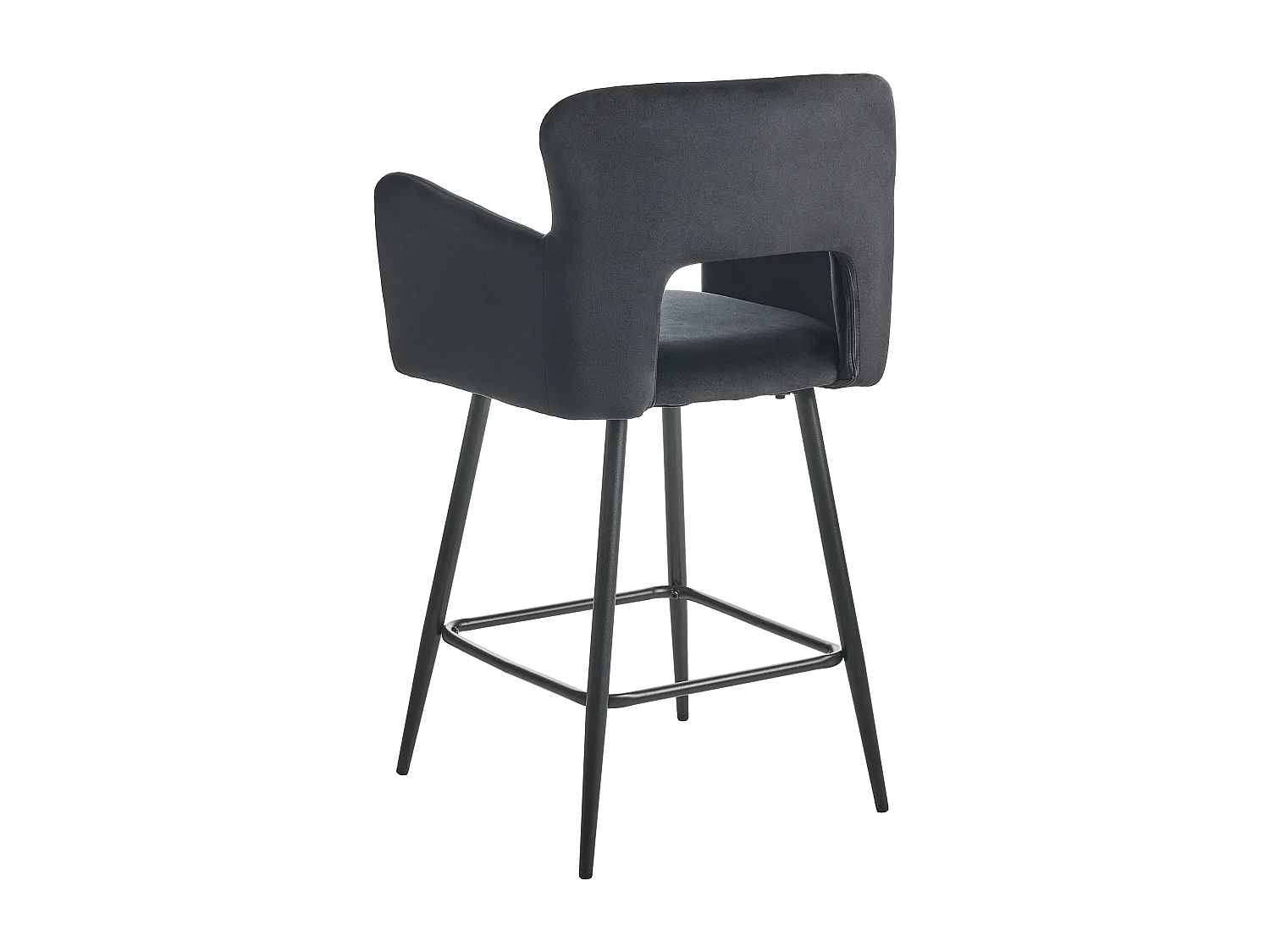 Set mit 2 Barstühlen SANILAC Samtstoff Schwarz