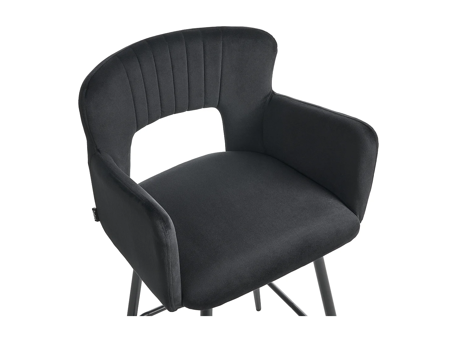 Set mit 2 Barstühlen SANILAC Samtstoff Schwarz