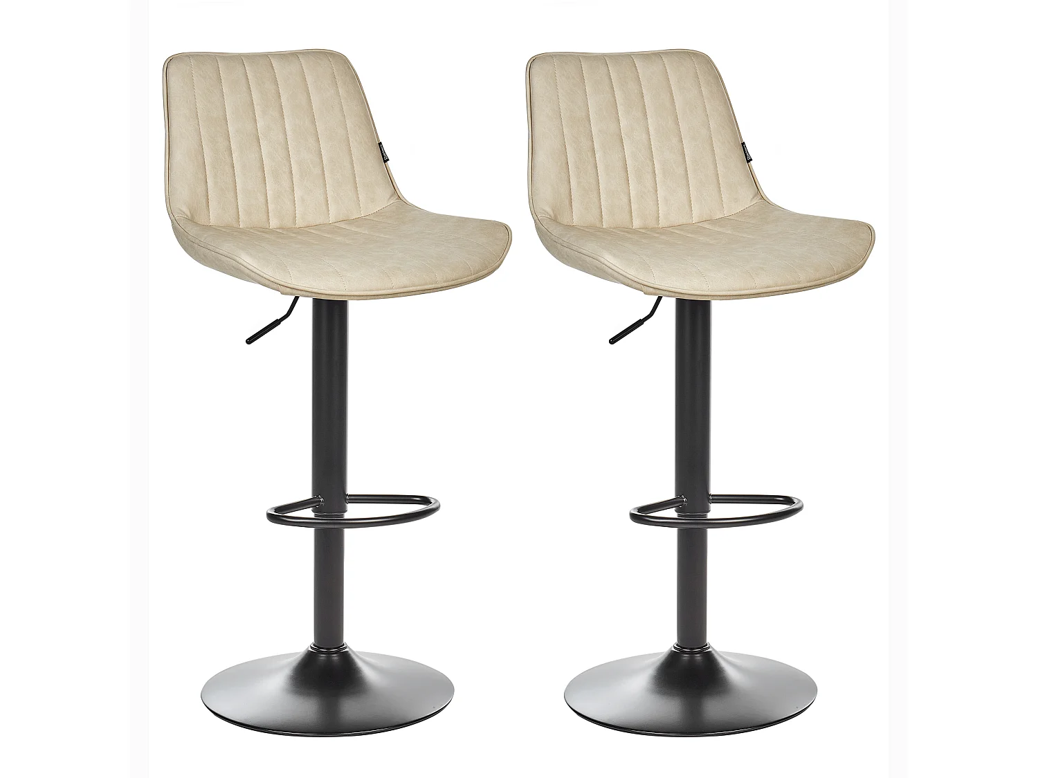 Lot de 2 chaises de bar DUBROVNIK Cuir PU Beige clair