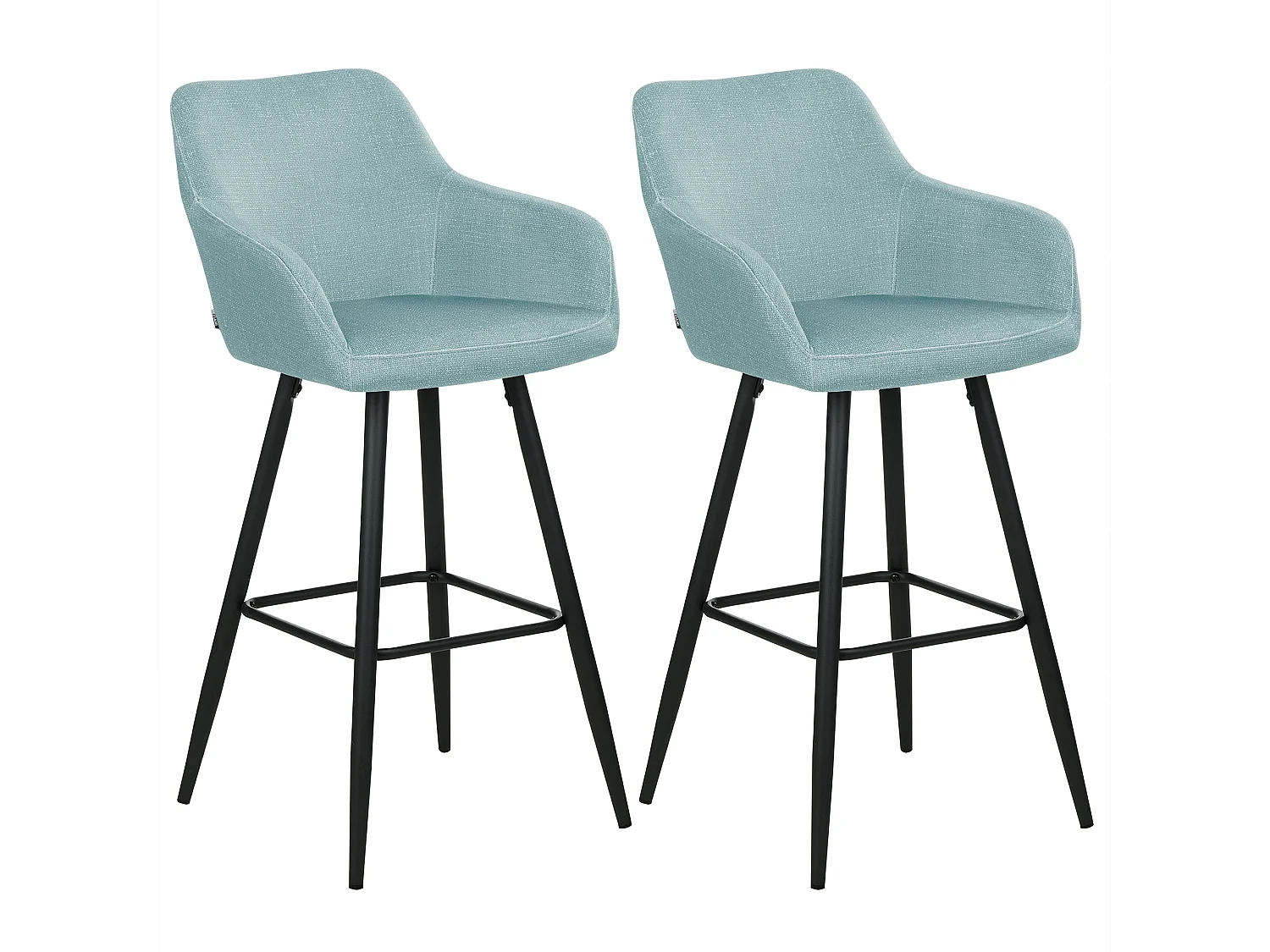 Lot de 2 chaises de bar CASMALIA Velours Bleu clair