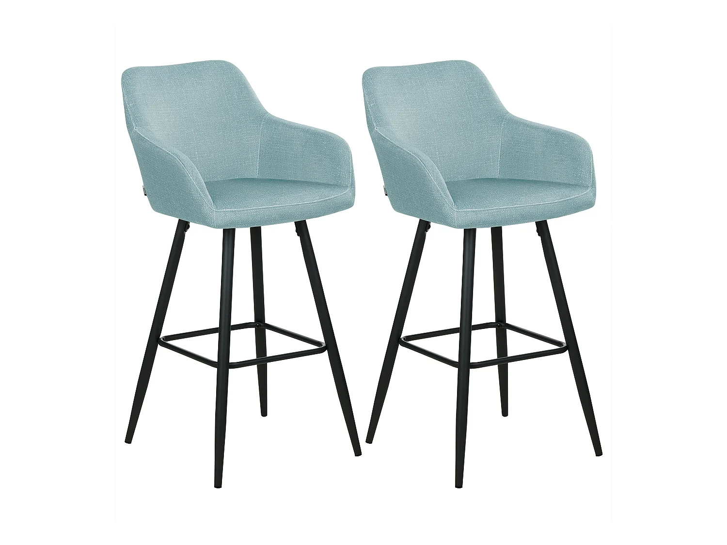 Lot de 2 chaises de bar CASMALIA Velours Bleu clair