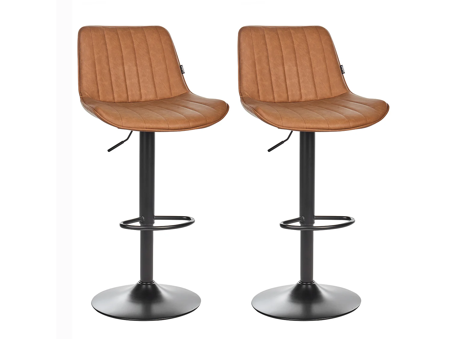 Set di 2 sedie alte DUBROVNIK Pelle sintetica Marrone dorato