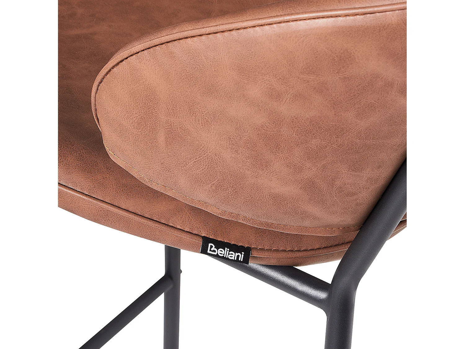 Lot de 2 chaises de bar KIANA Cuir PU Marron