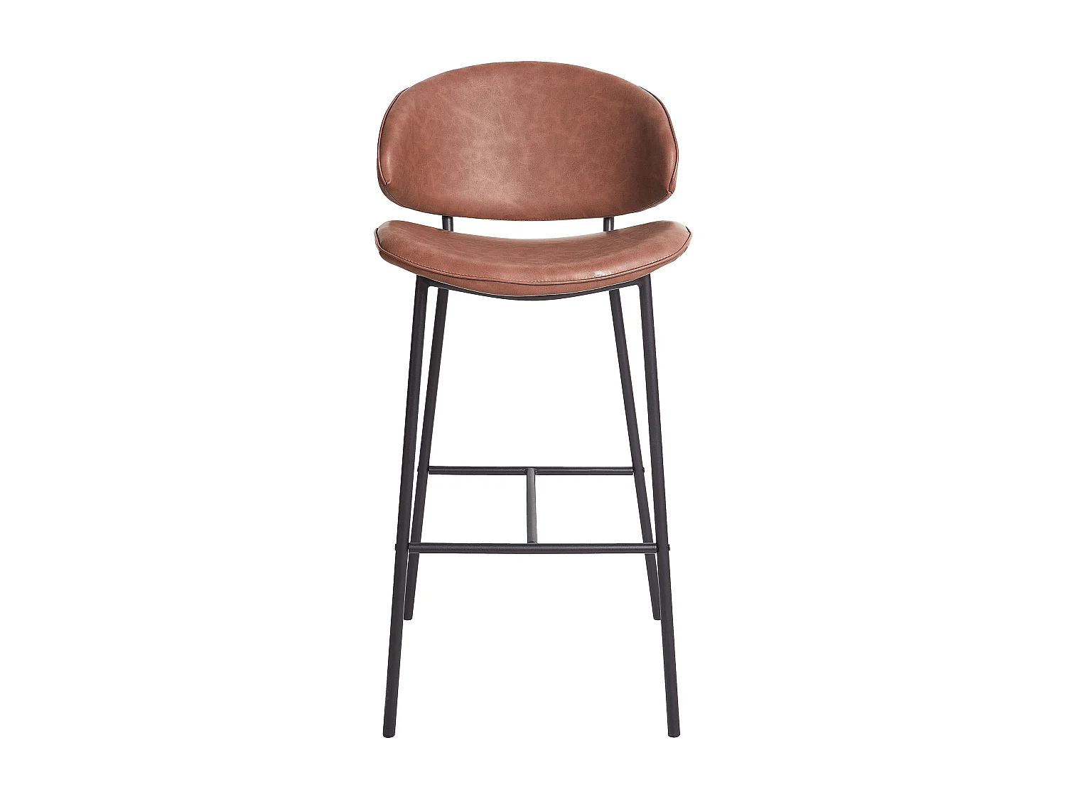 Lot de 2 chaises de bar KIANA Cuir PU Marron