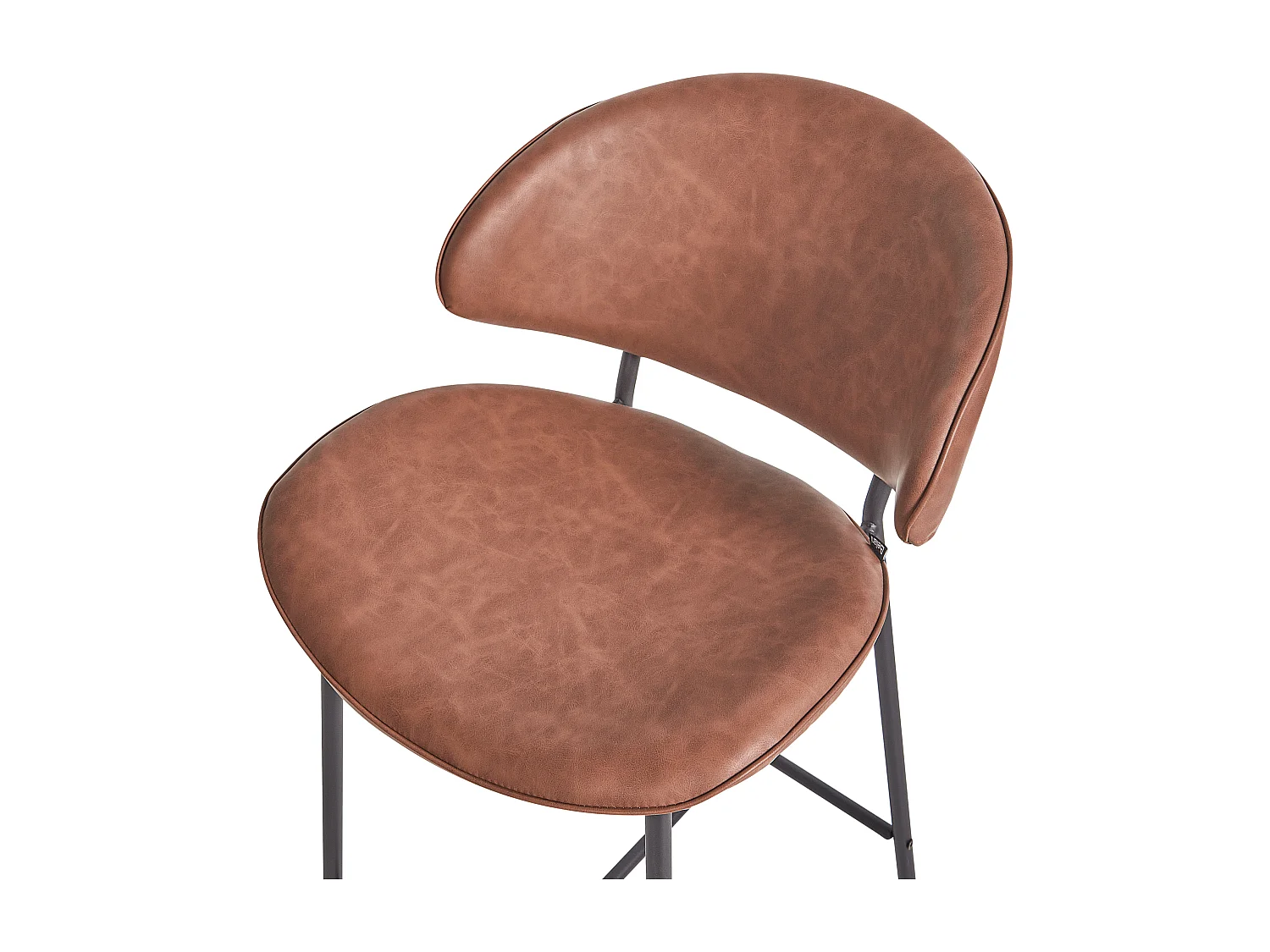 Lot de 2 chaises de bar KIANA Cuir PU Marron