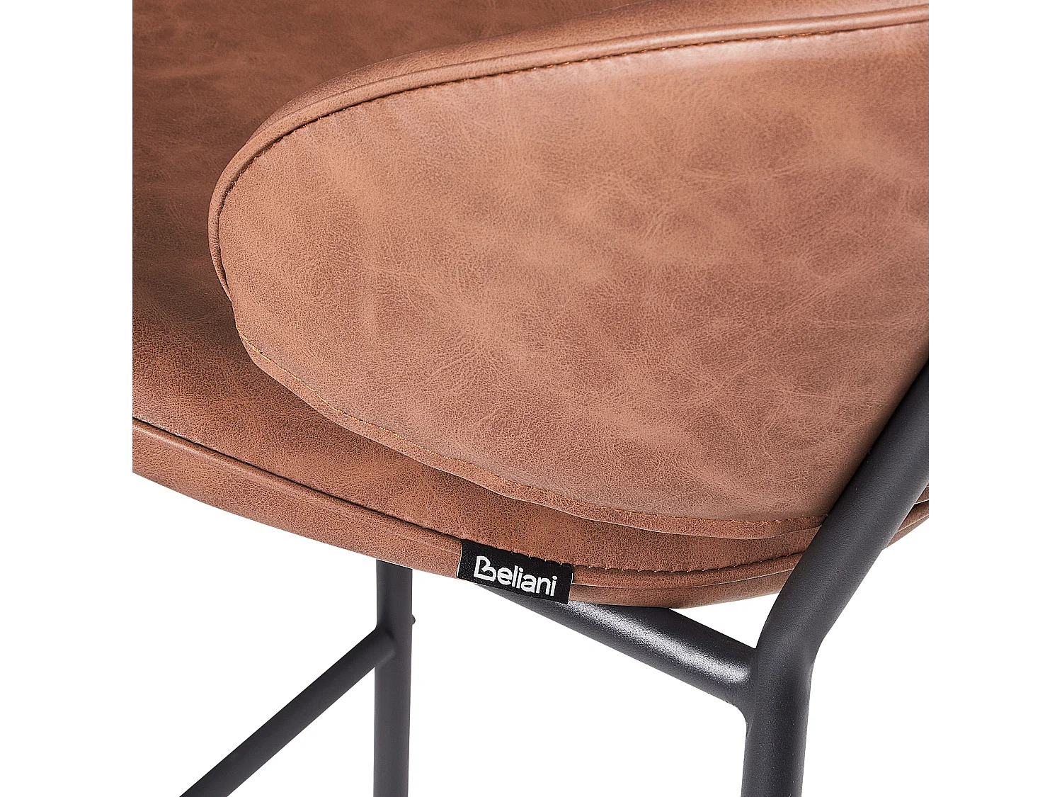 Lot de 2 chaises de bar KIANA Cuir PU Marron