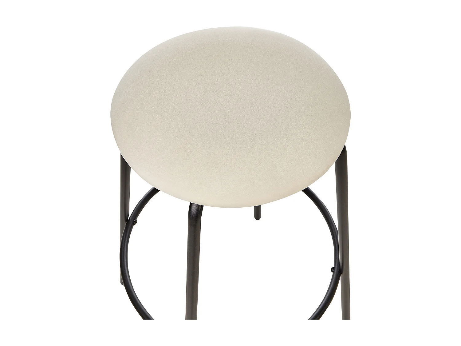 Set van 2 barstoelen MORTON Fluweel Gebroken wit