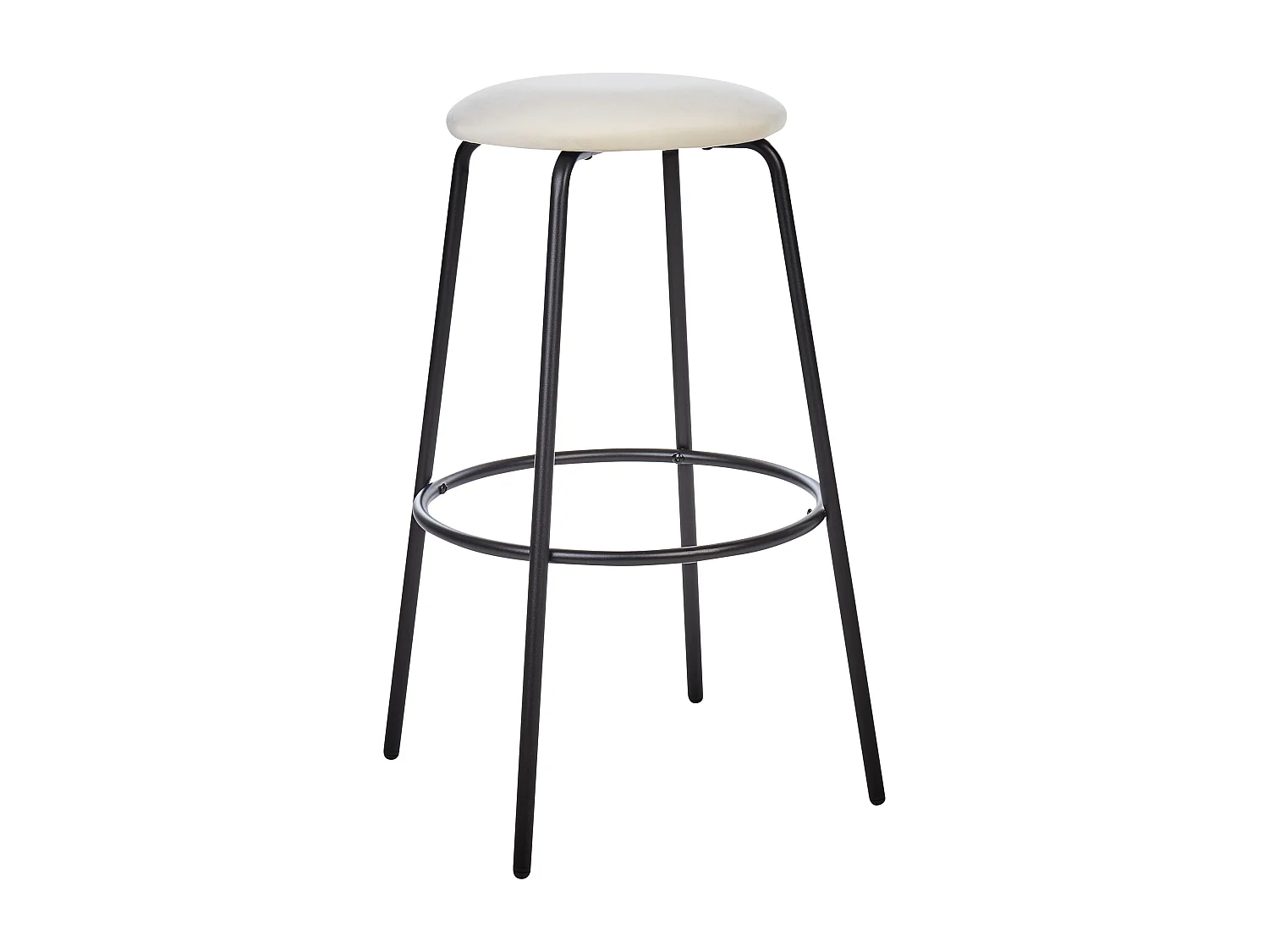 Lot de 2 chaises de bar MORTON Velours Blanc cassé