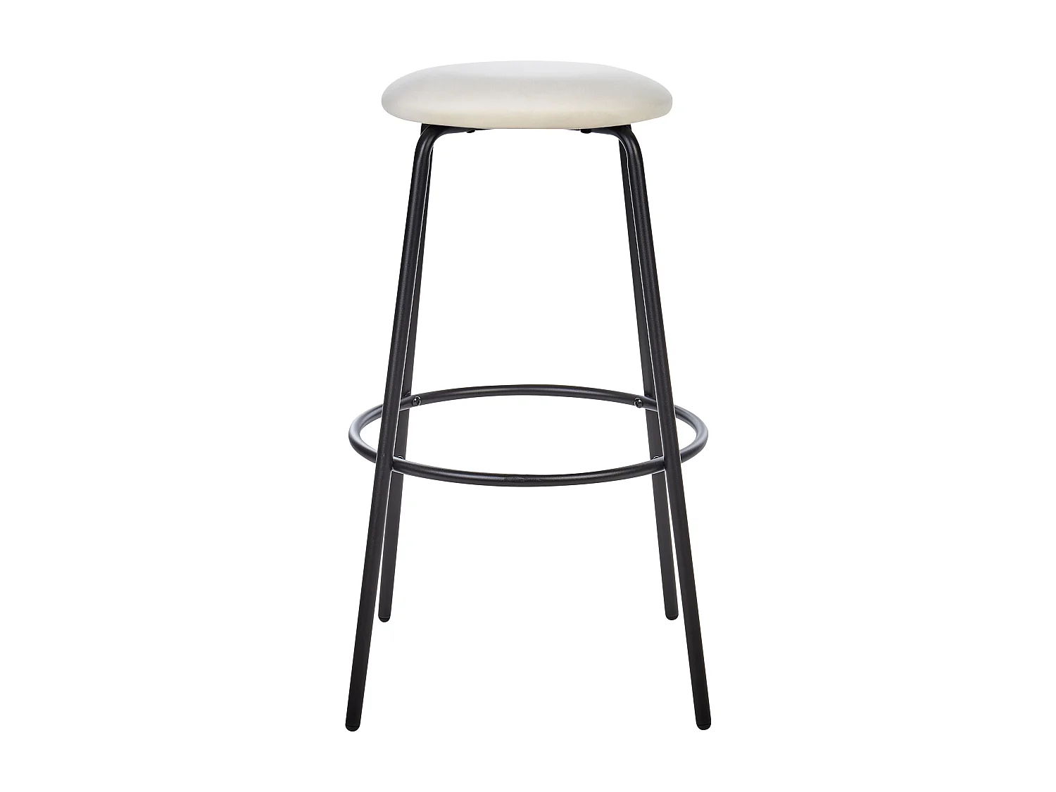 Lot de 2 chaises de bar MORTON Velours Blanc cassé