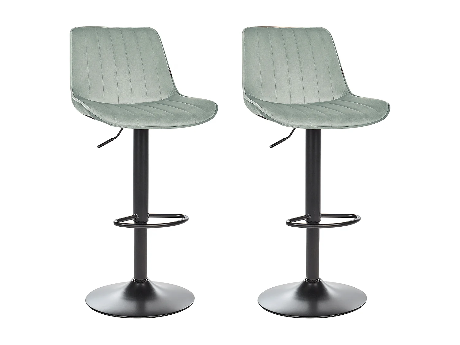 Lot de 2 chaises de bar DUBROVNIK Velours Vert menthe