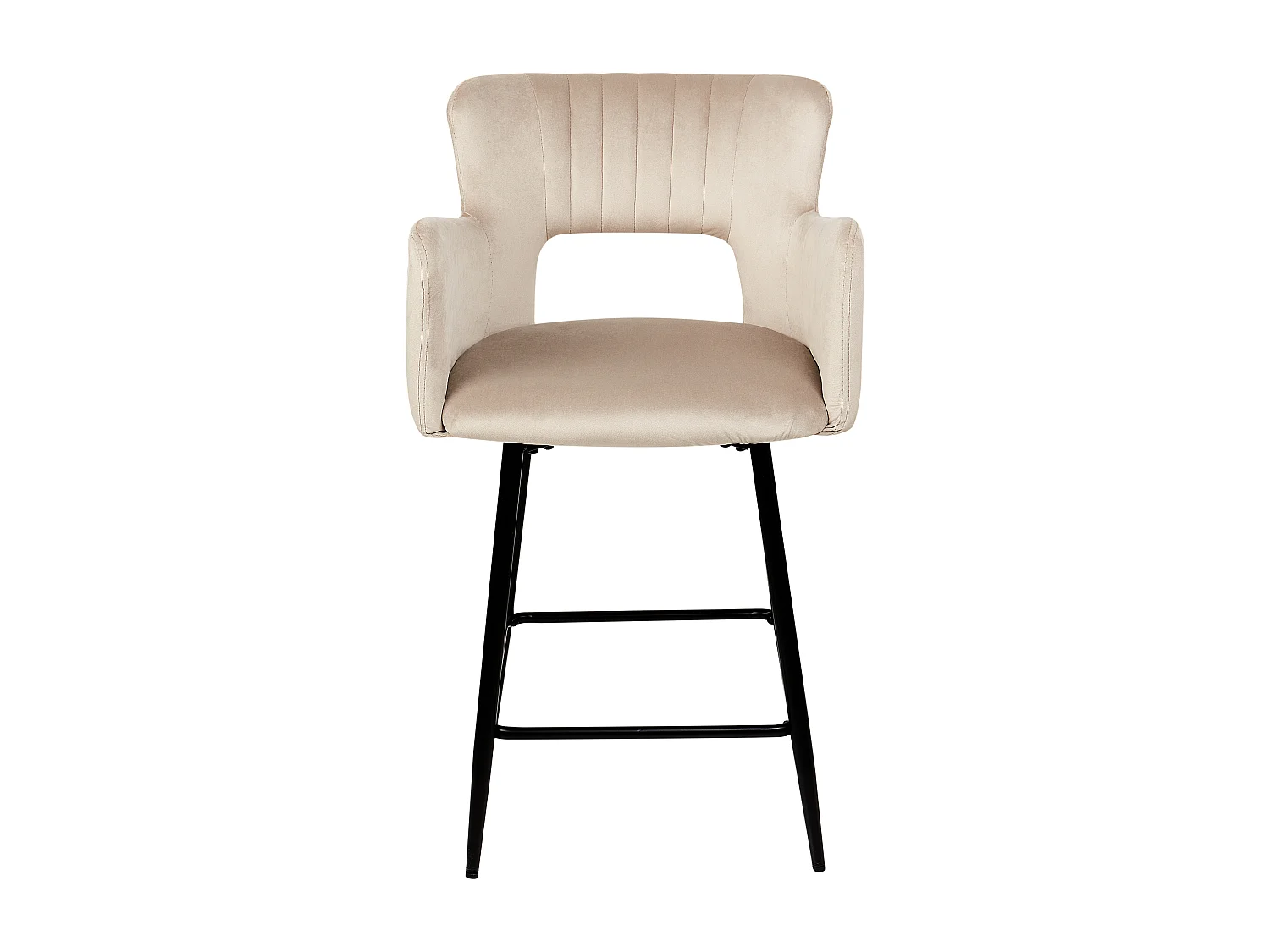 Lot de 2 chaises de bar SANILAC Velours Taupe