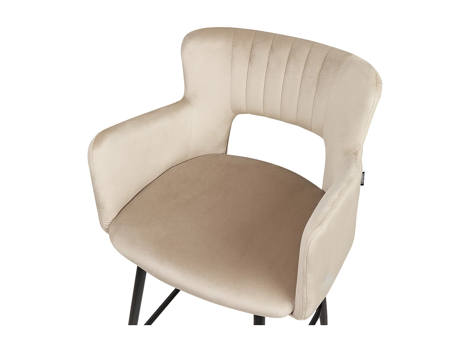 Lot de 2 chaises de bar SANILAC Velours Taupe