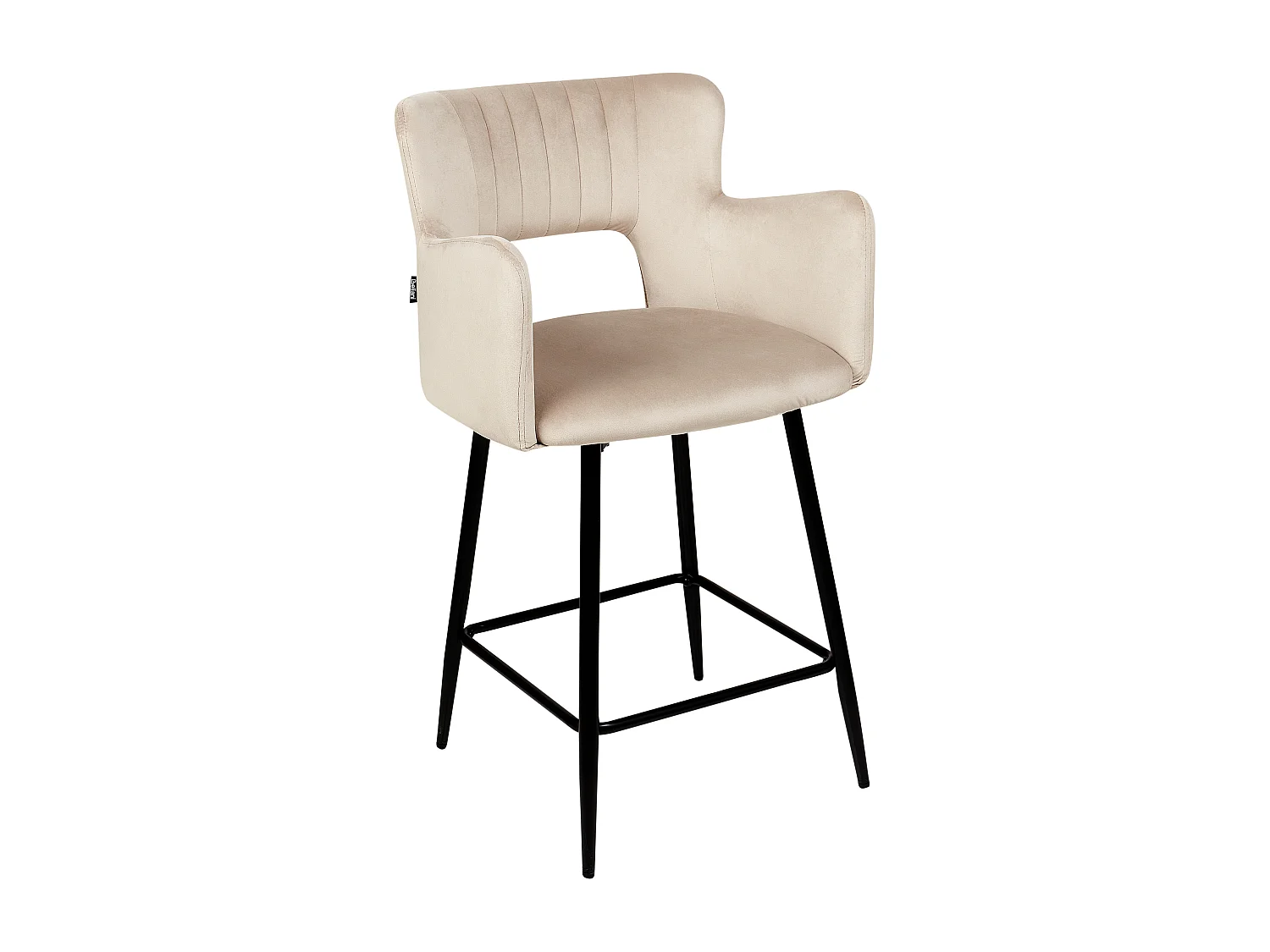 Lot de 2 chaises de bar SANILAC Velours Taupe