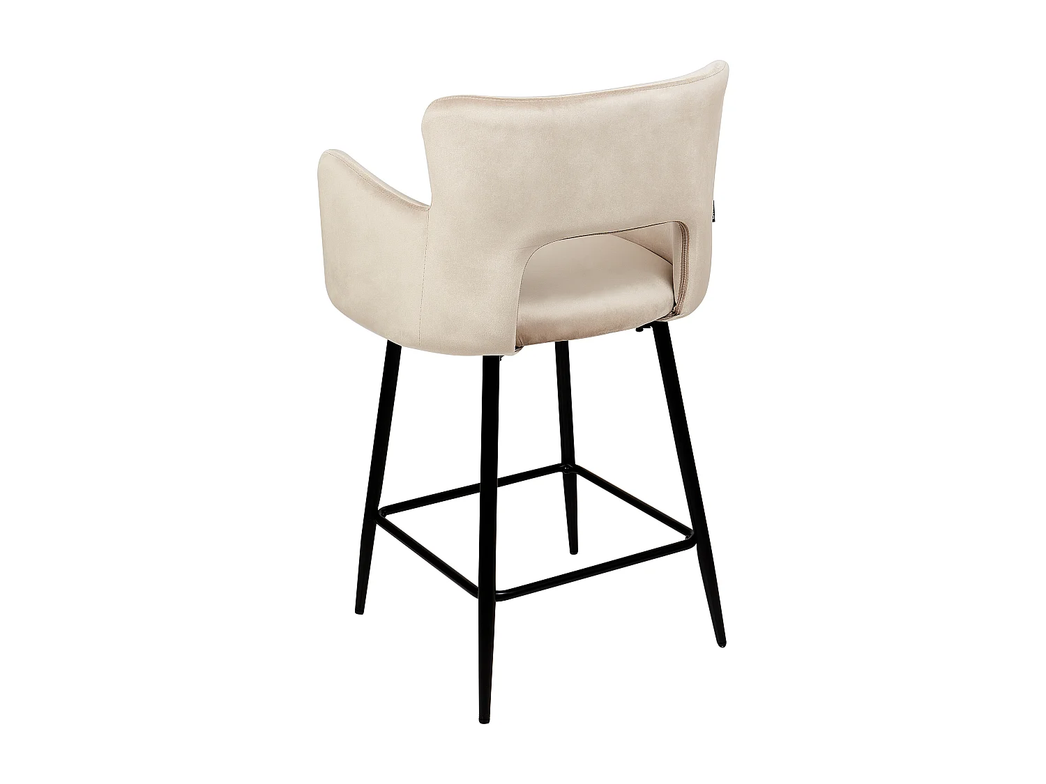 Lot de 2 chaises de bar SANILAC Velours Taupe