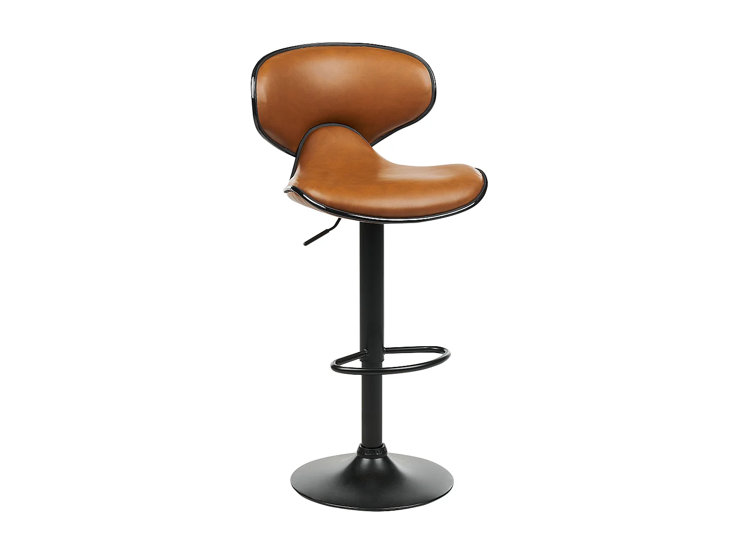 Lot de 2 chaises de bar CONWAY Cuir PU Marron doré