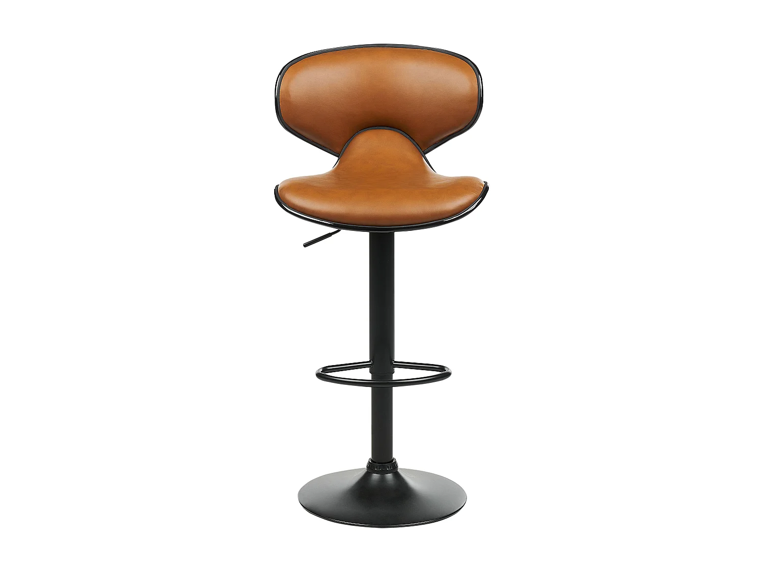 Barhocker 2er Set Kunstleder braun Metallgestell höhenverstellbar Conway II