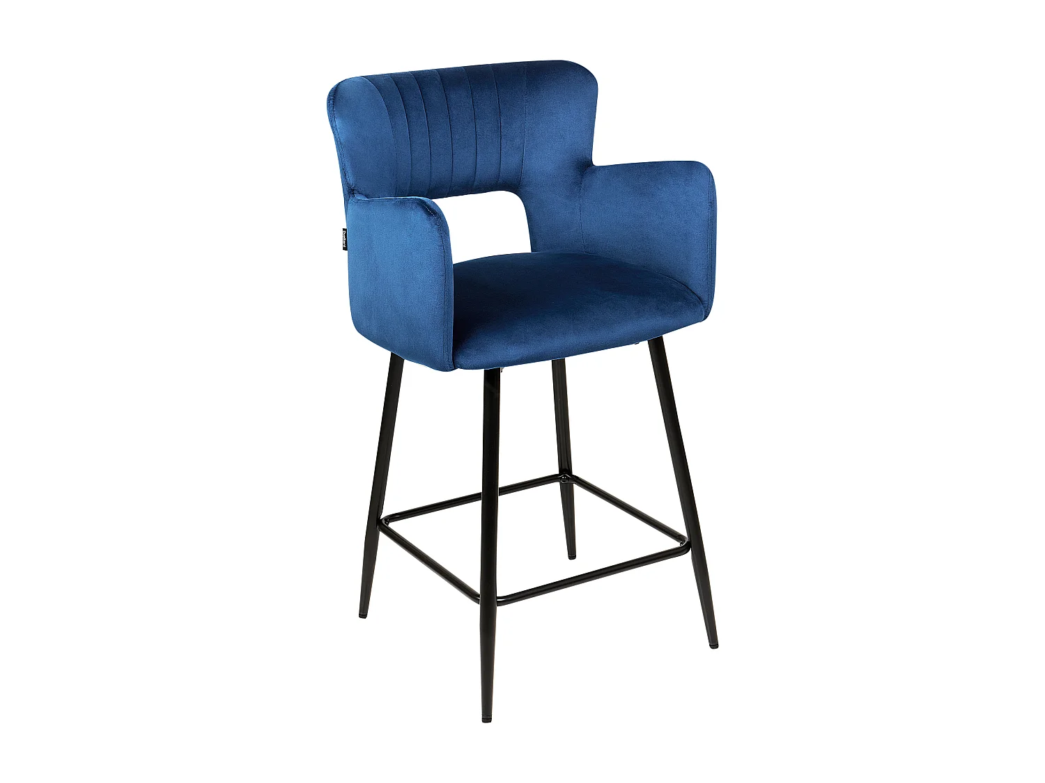 Lot de 2 chaises de bar SANILAC Velours Bleu marine