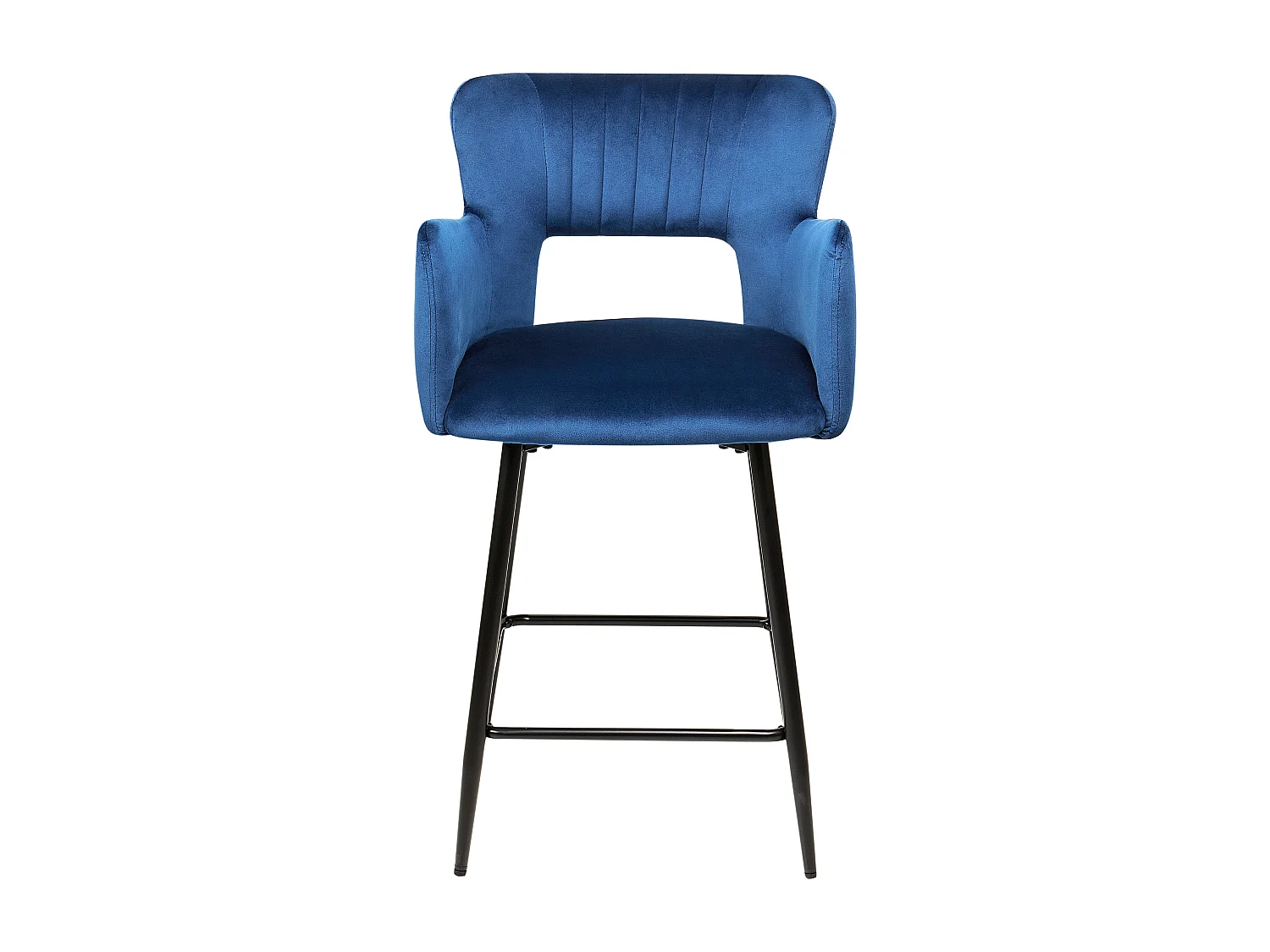Lot de 2 chaises de bar SANILAC Velours Bleu marine
