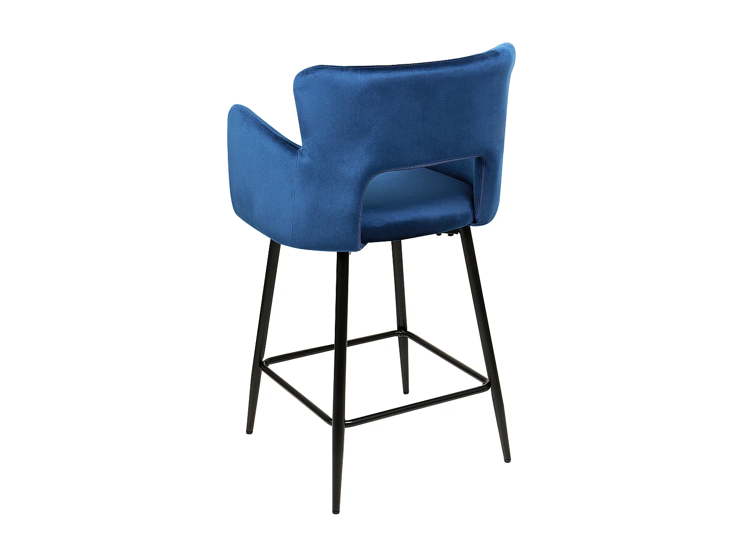 Lot de 2 chaises de bar SANILAC Velours Bleu marine