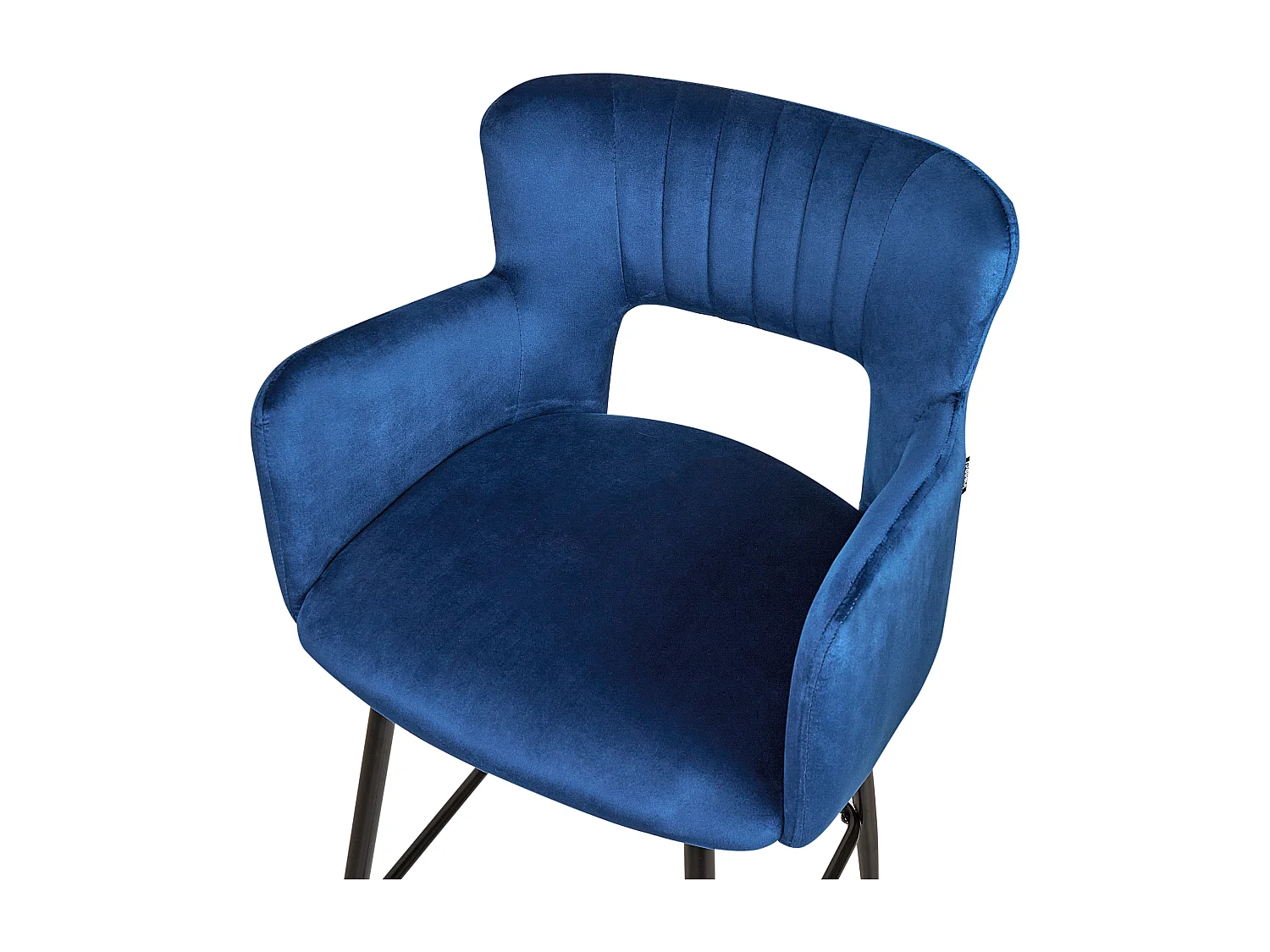 Lot de 2 chaises de bar SANILAC Velours Bleu marine