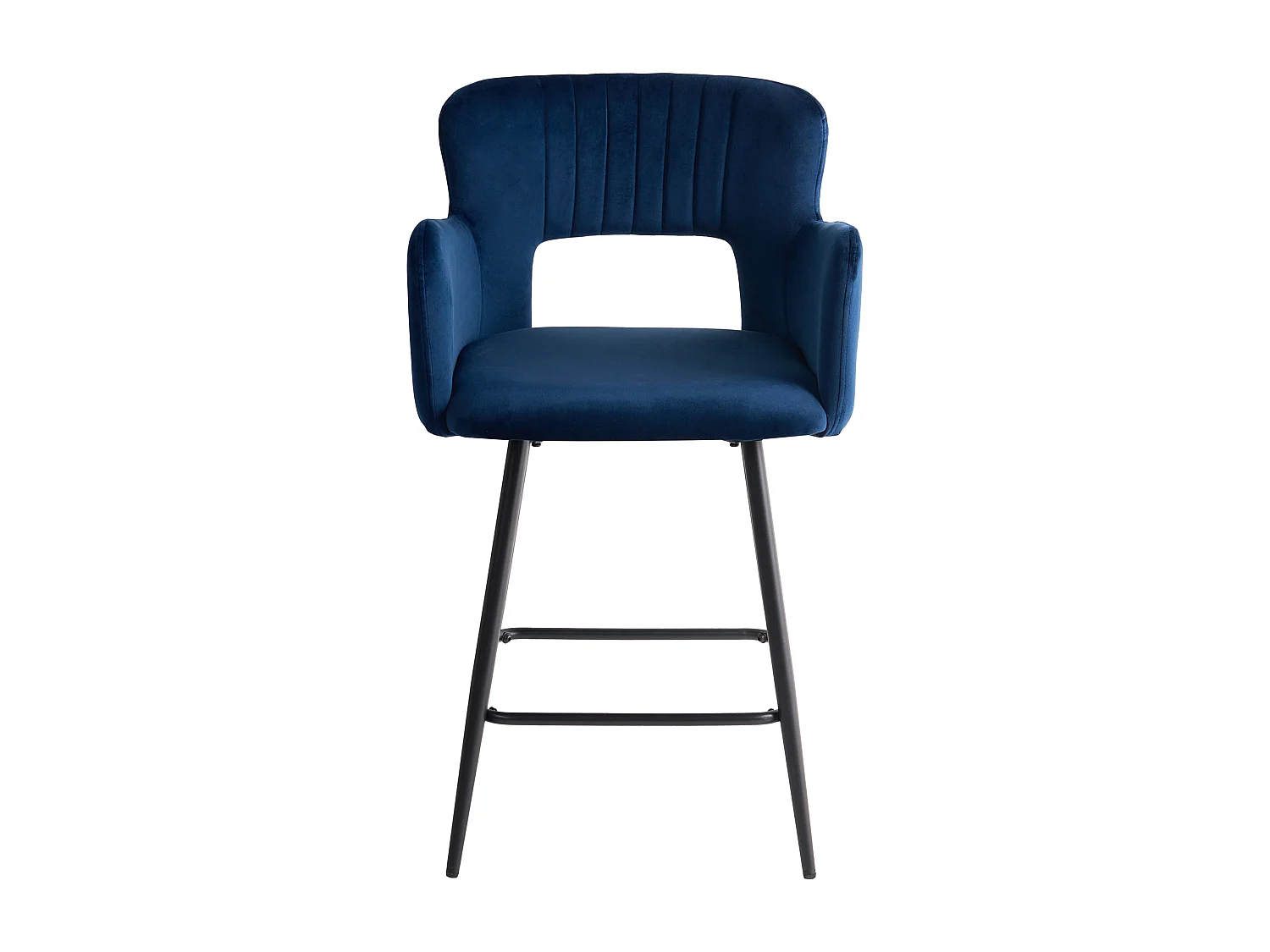 Conjunto de 2 bancos de bar SANILAC Veludo Azul marinho