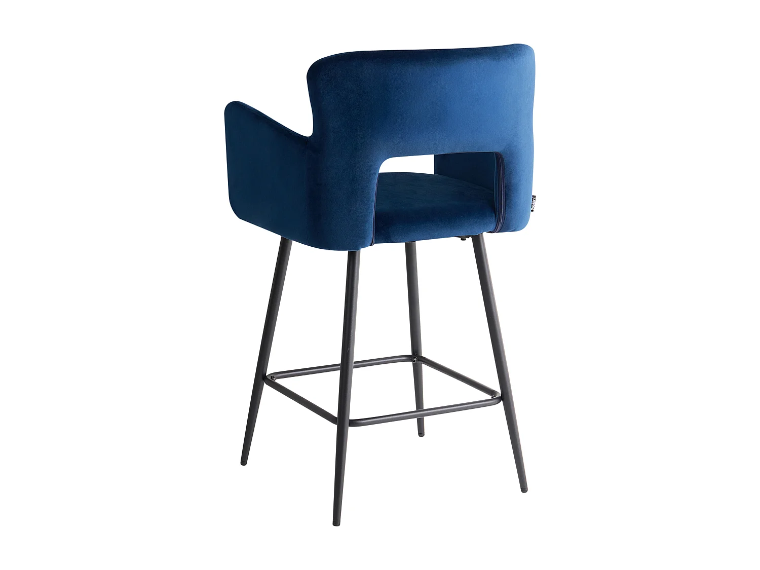 Conjunto de 2 bancos de bar SANILAC Veludo Azul marinho