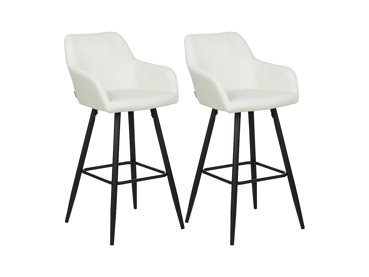 Lot de 2 chaises de bar CASMALIA Velours Blanc cassé
