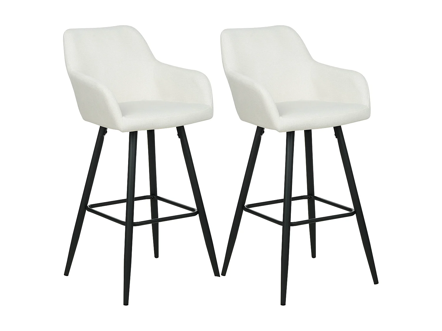 Lot de 2 chaises de bar CASMALIA Velours Blanc cassé
