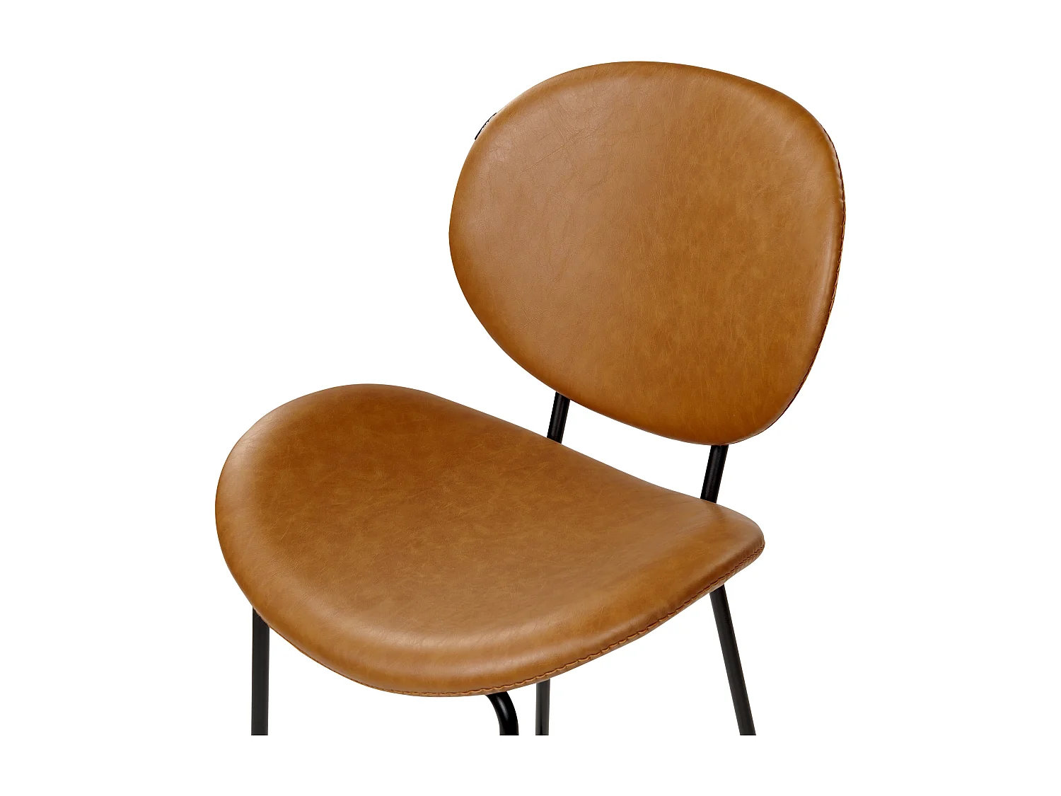 Lot de 2 chaises de bar LUANA Cuir PU Marron doré