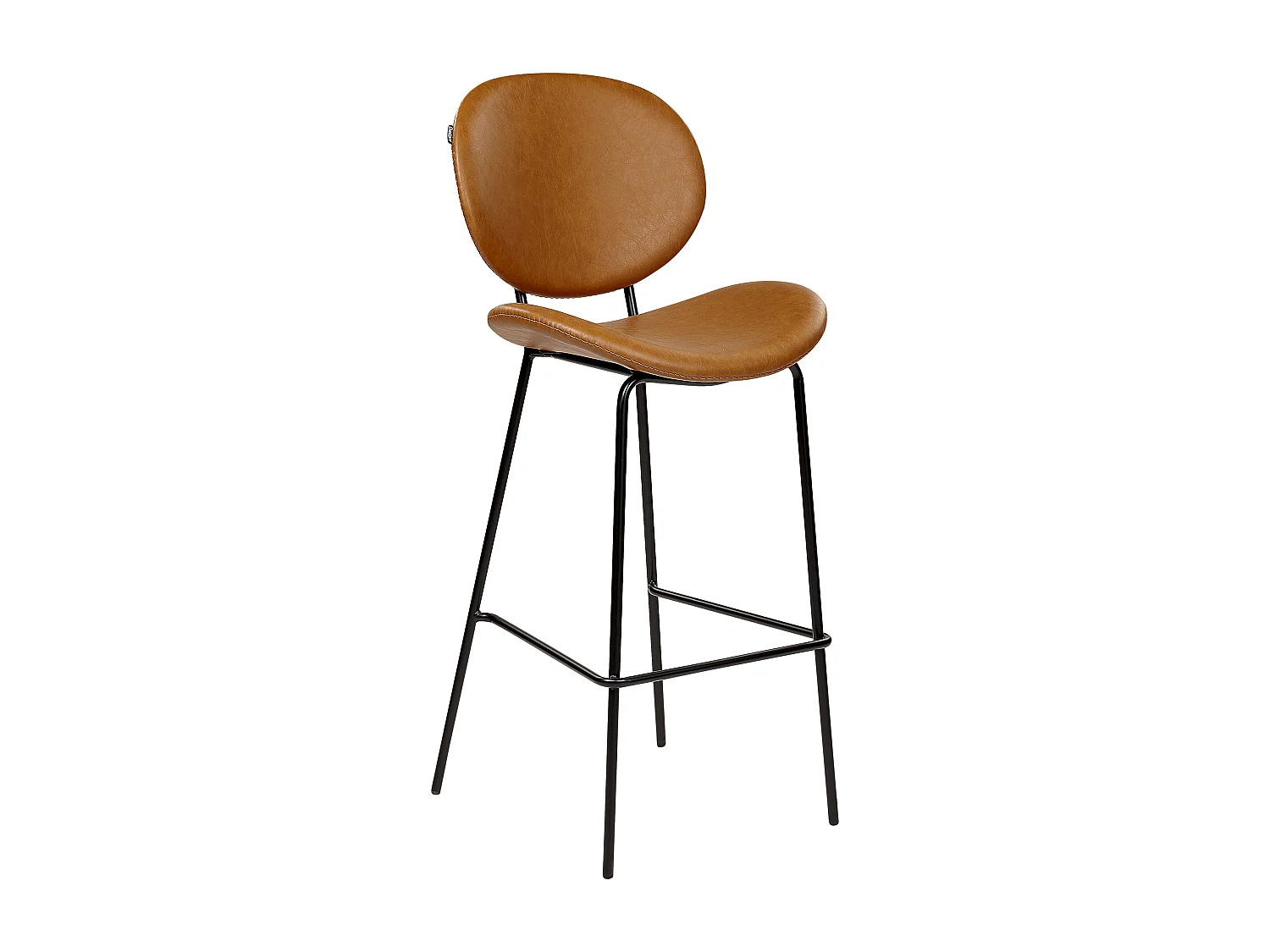 Lot de 2 chaises de bar LUANA Cuir PU Marron doré
