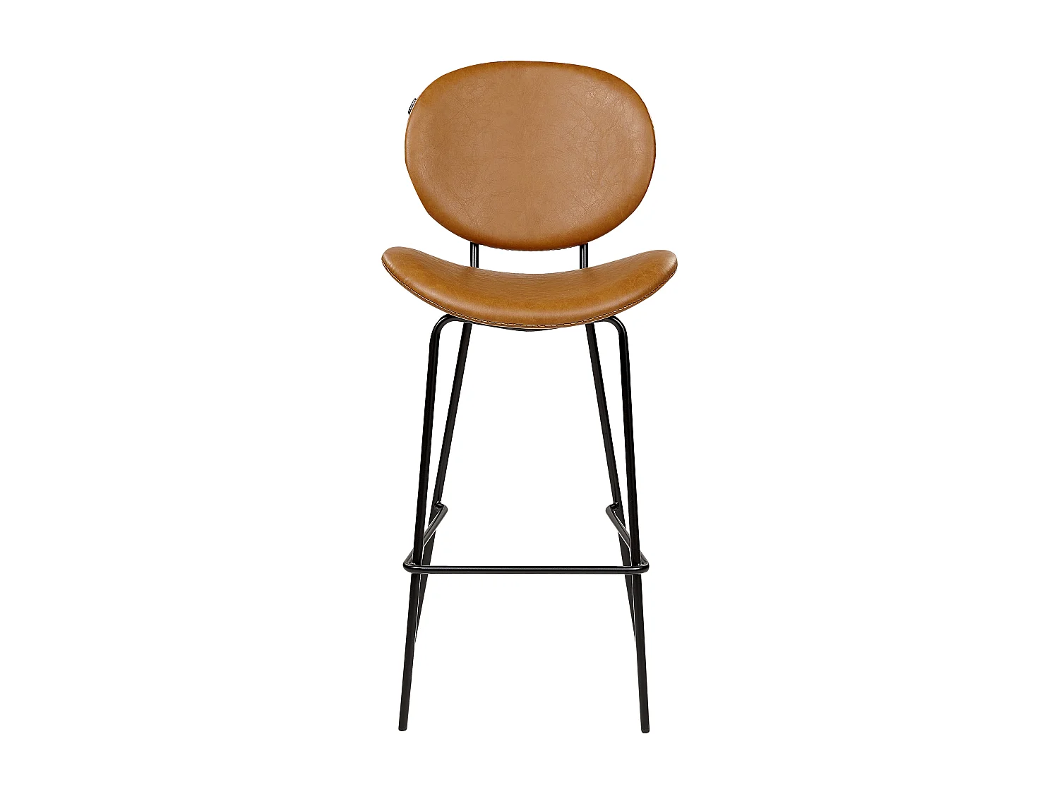 Lot de 2 chaises de bar LUANA Cuir PU Marron doré