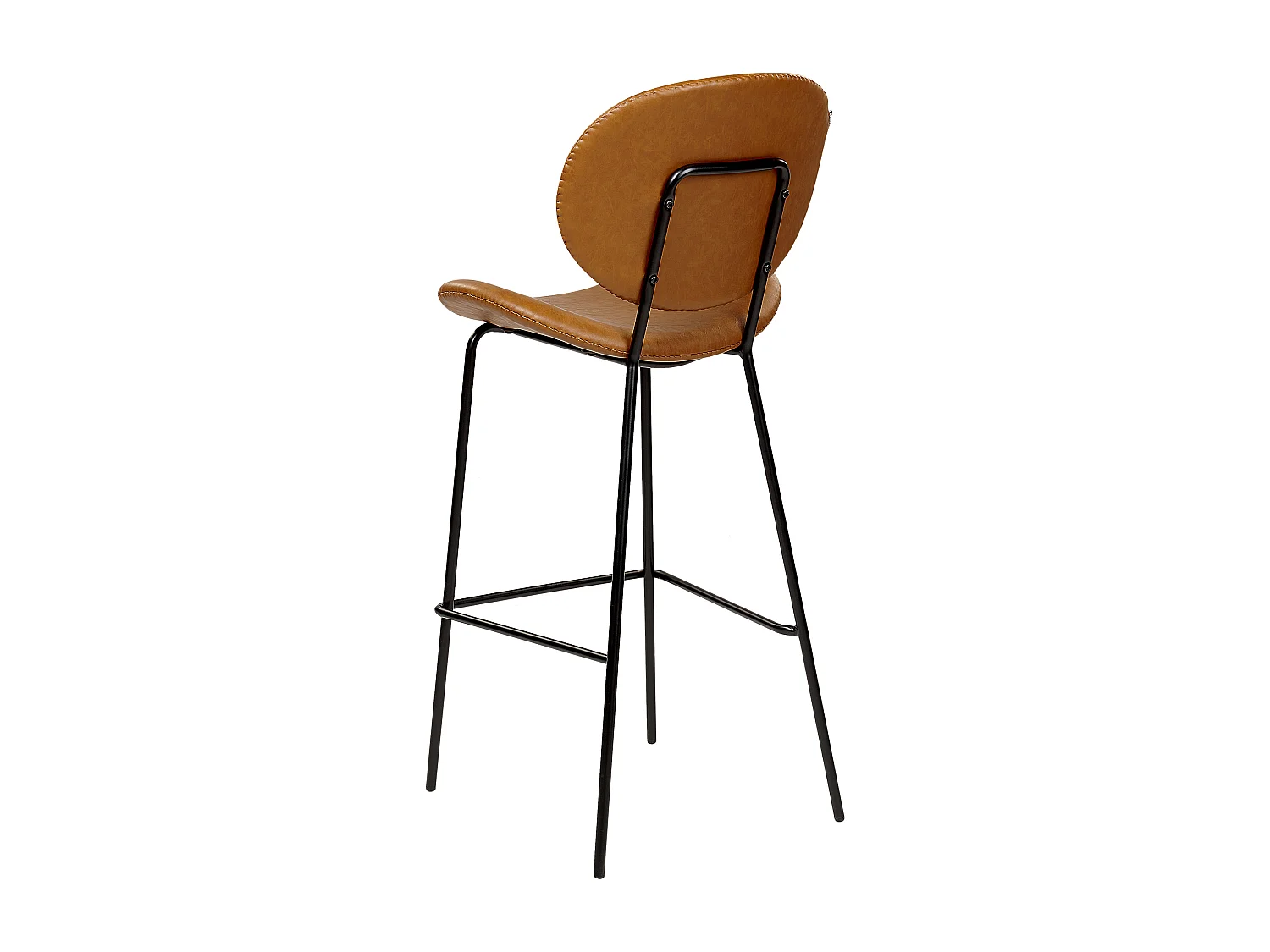 Lot de 2 chaises de bar LUANA Cuir PU Marron doré