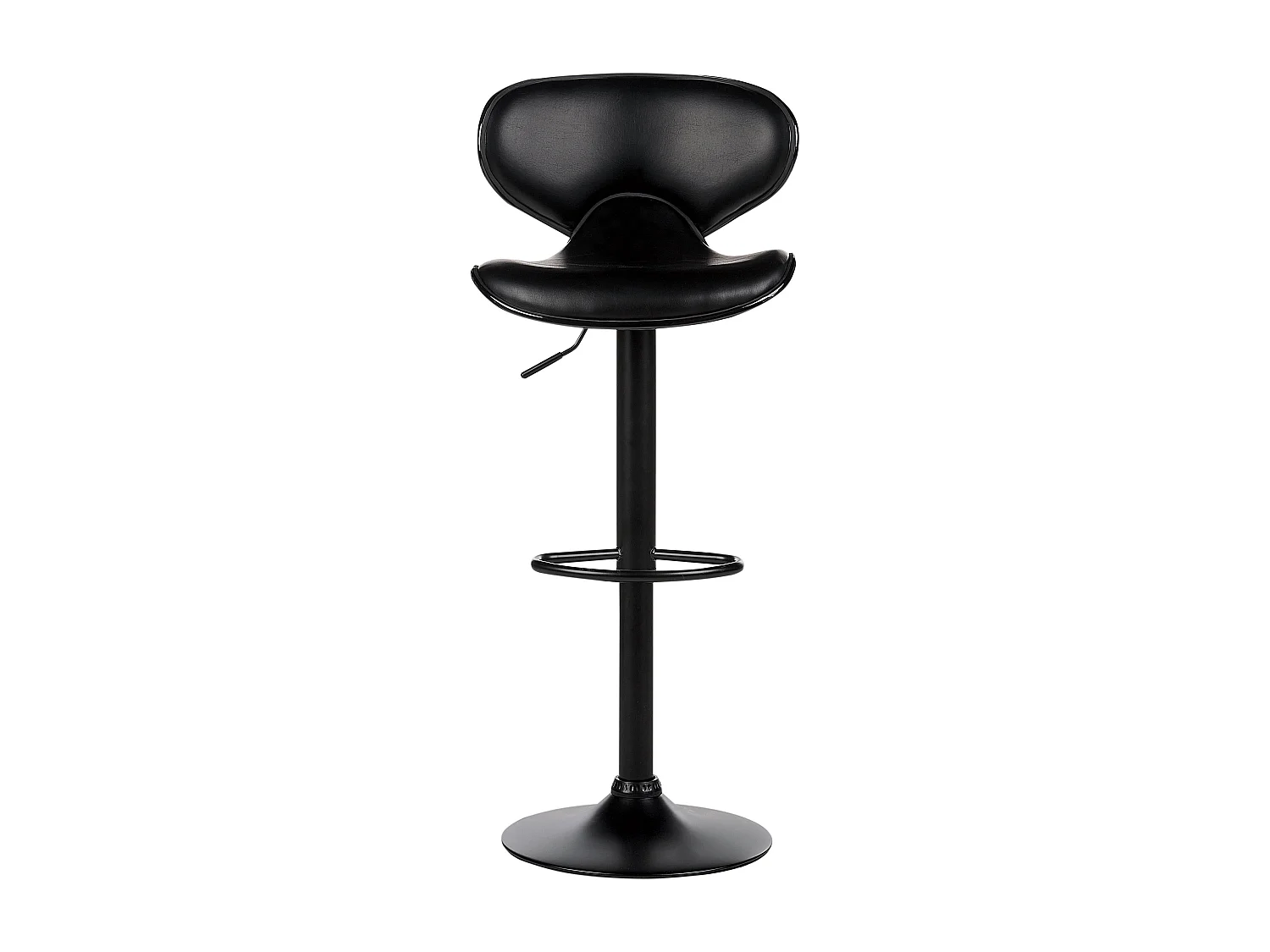 Barhocker 2er Set Kunstleder schwarz Metallgestell höhenverstellbar Conway II