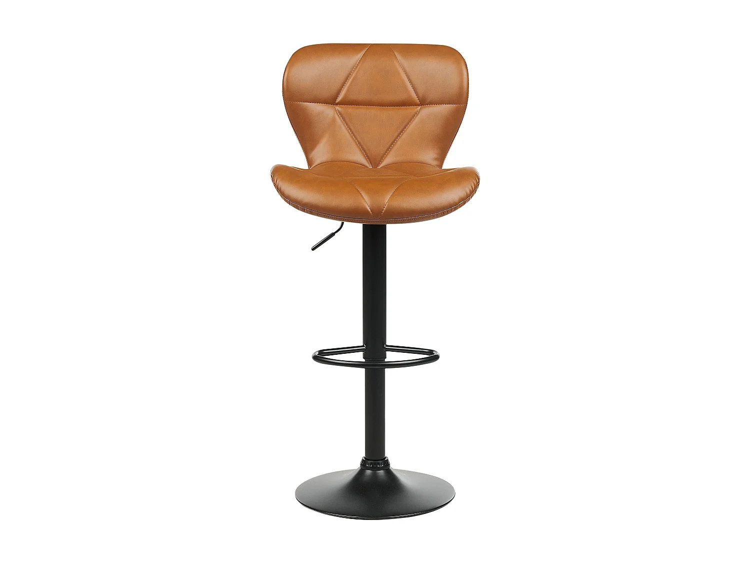 Lot de 2 chaises de bar VALETTA Cuir PU Marron doré