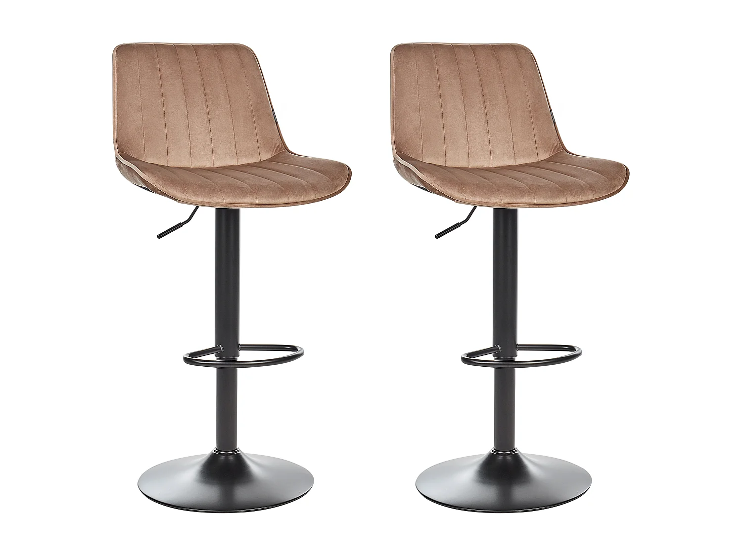 Lot de 2 chaises de bar DUBROVNIK Velours Marron clair