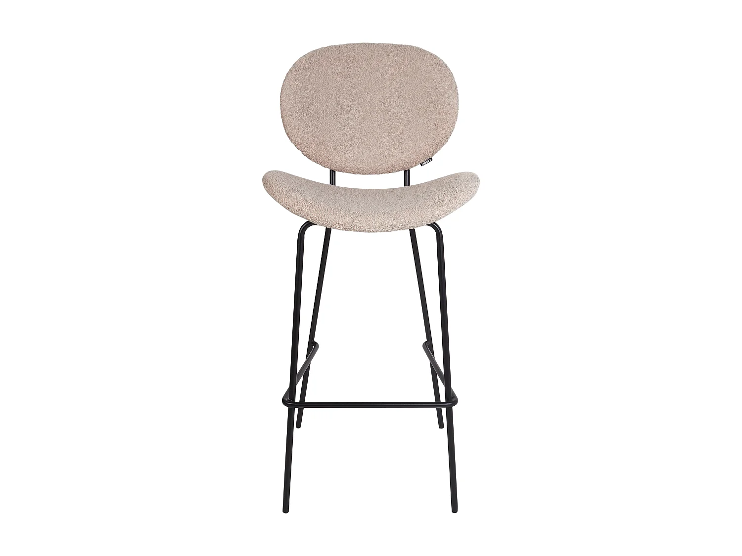 Set mit 2 Barstühlen LUANA Bouclé Hellbeige