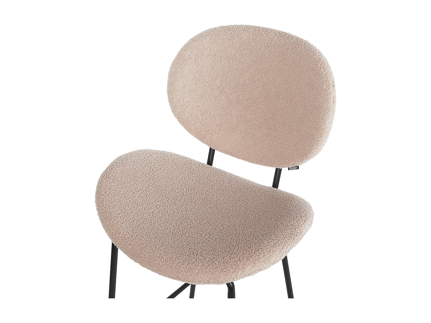 Set mit 2 Barstühlen LUANA Bouclé Hellbeige