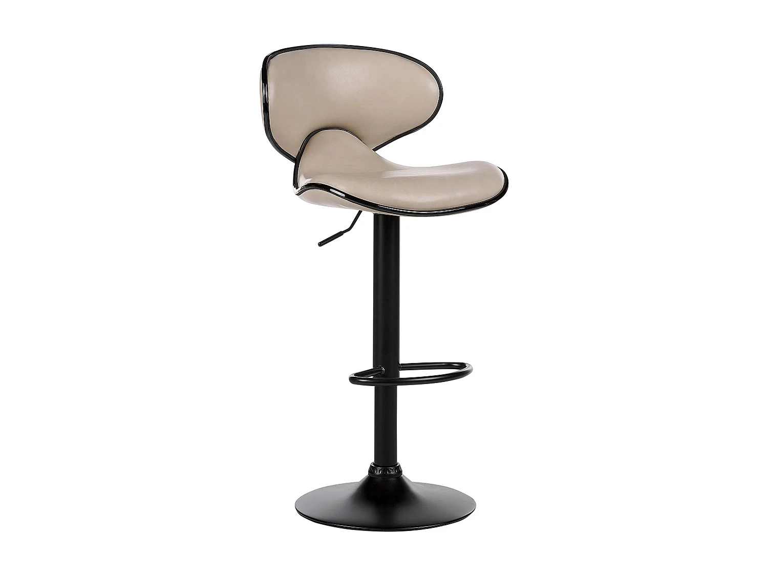 Lot de 2 chaises de bar CONWAY Cuir PU Beige clair