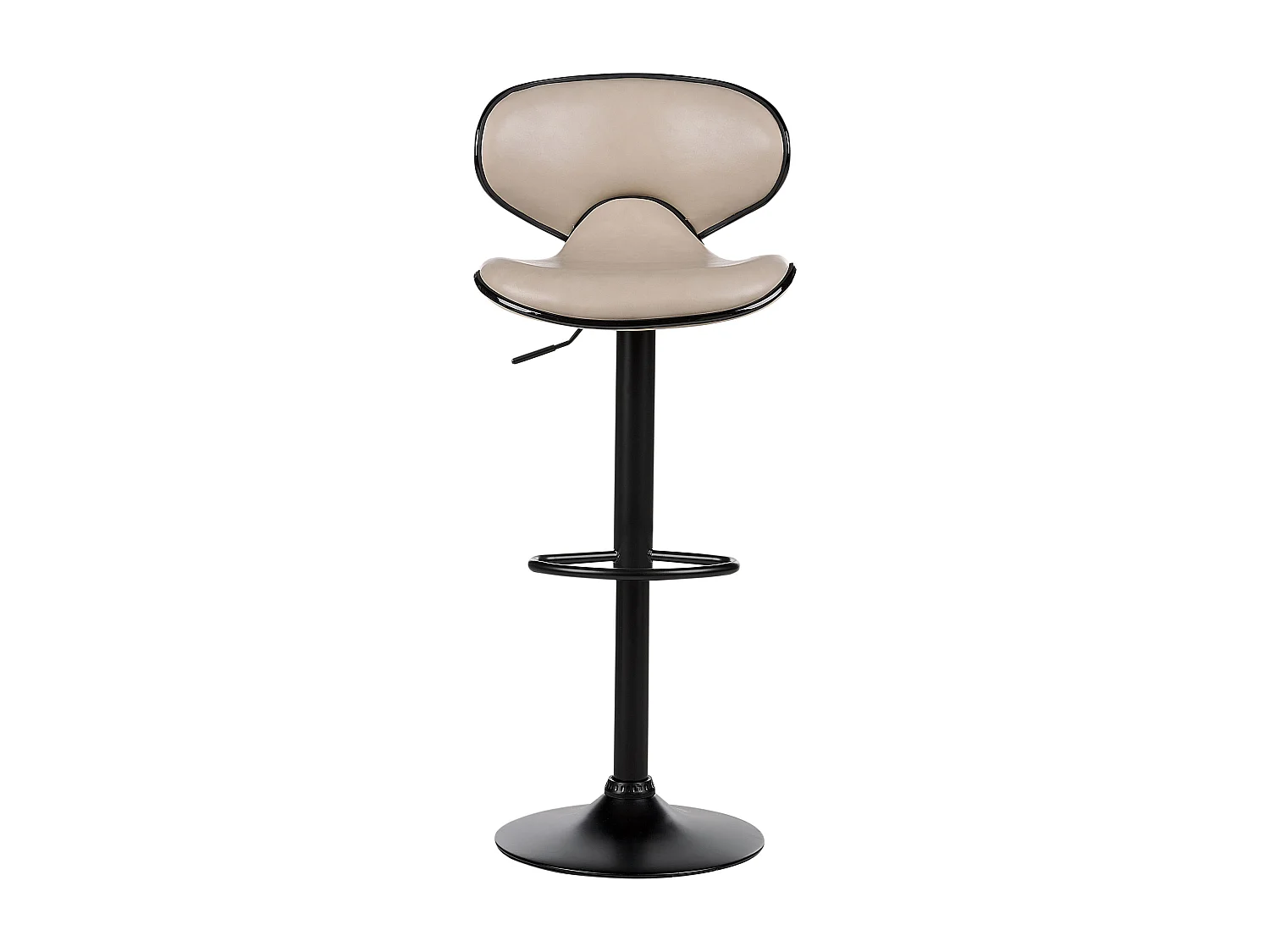 Lot de 2 chaises de bar CONWAY Cuir PU Beige clair