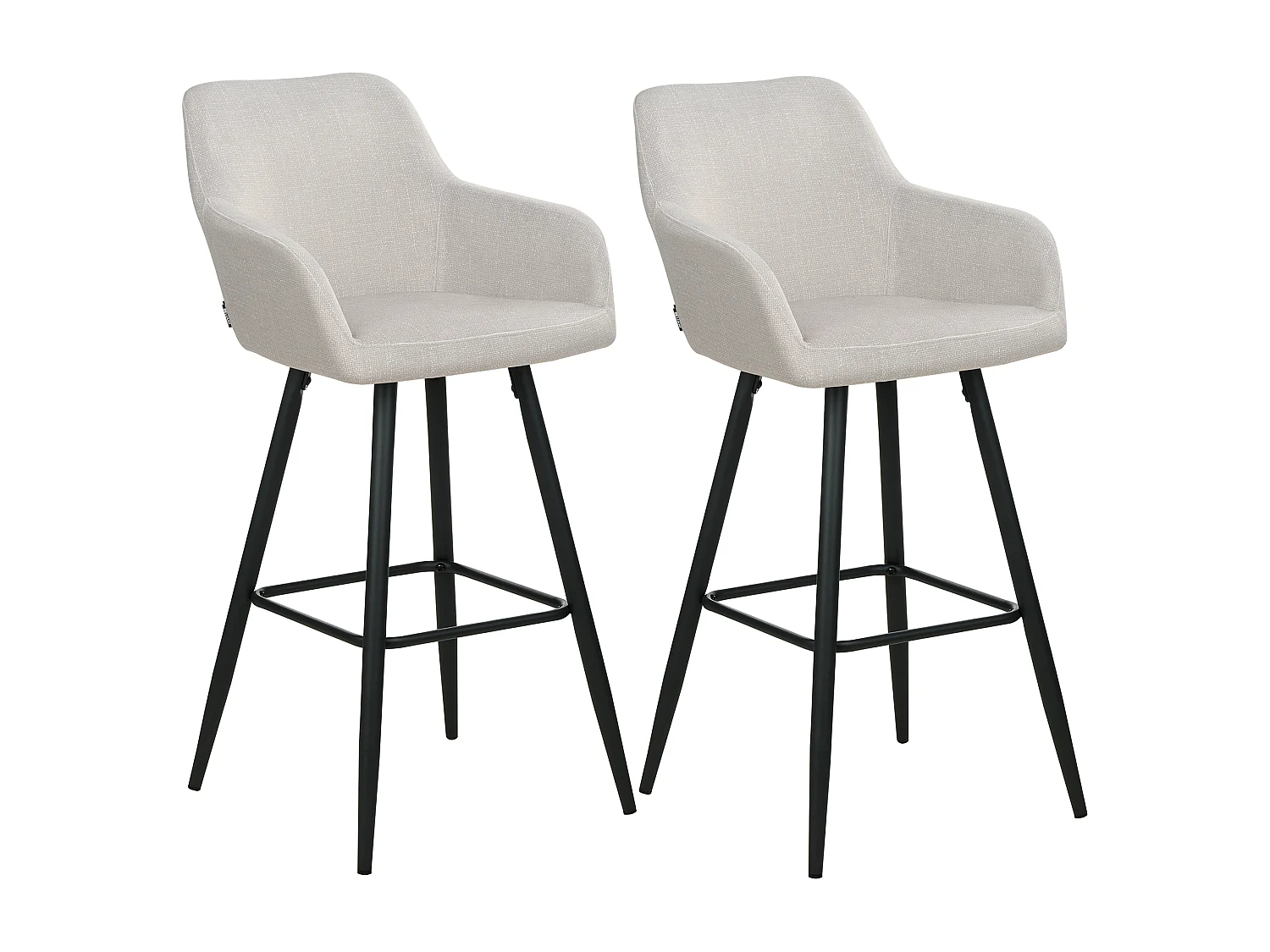 Lot de 2 chaises de bar CASMALIA Velours Taupe