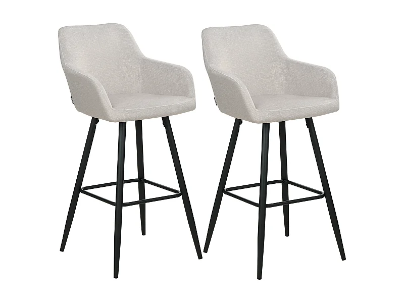 Lot de 2 chaises de bar CASMALIA Velours Taupe
