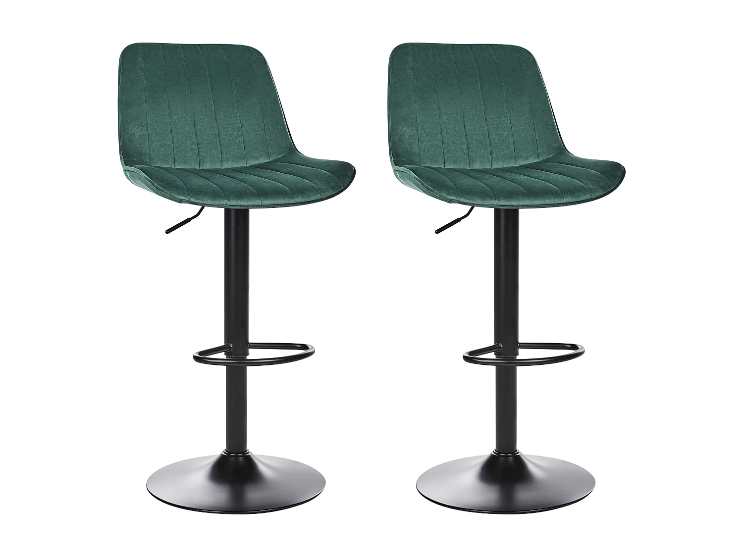 Lot de 2 chaises de bar DUBROVNIK Velours Vert émeraude