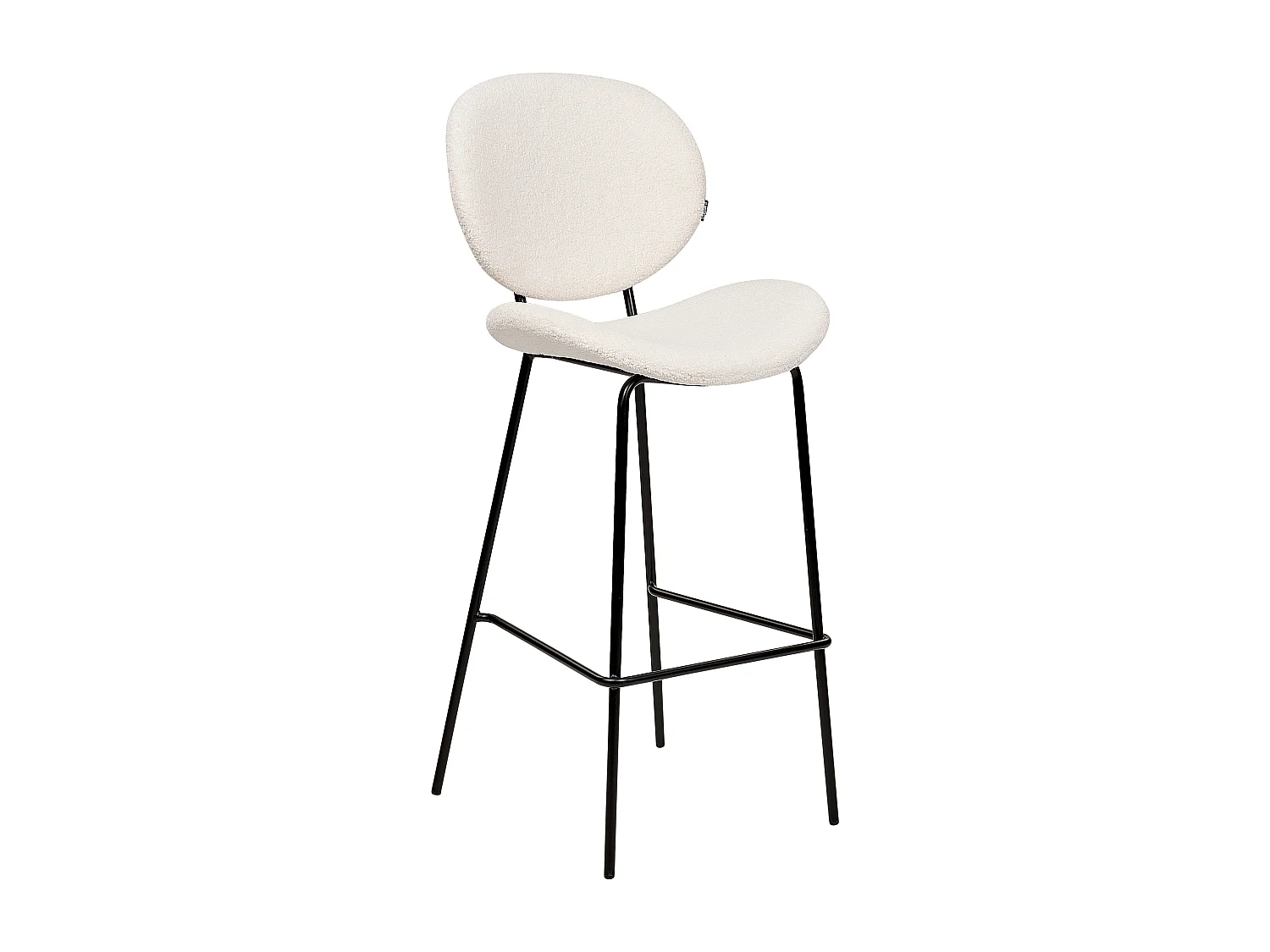 Lot de 2 chaises de bar LUANA Bouclé Blanc