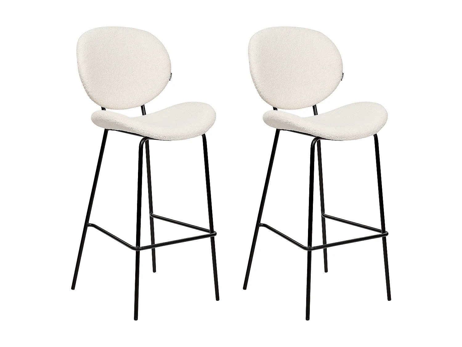 Set van 2 barstoelen LUANA Bouclé Wit