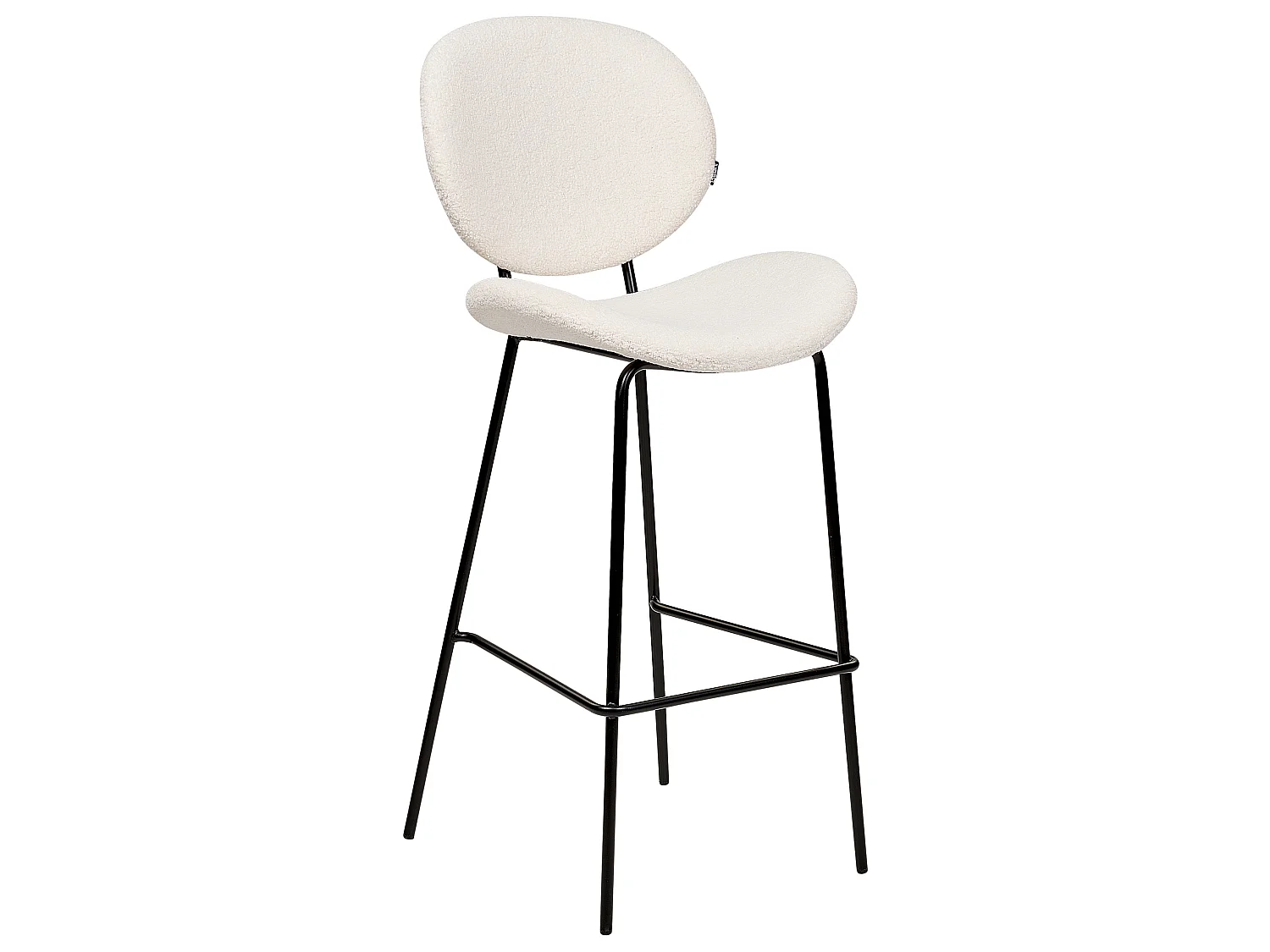 Lot de 2 chaises de bar LUANA Bouclé Blanc