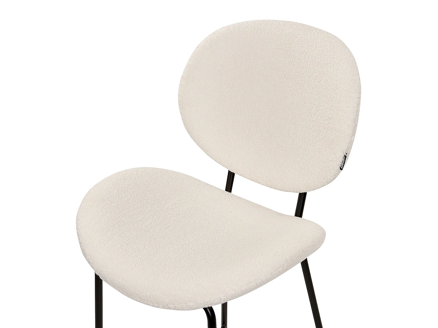Lot de 2 chaises de bar LUANA Bouclé Blanc