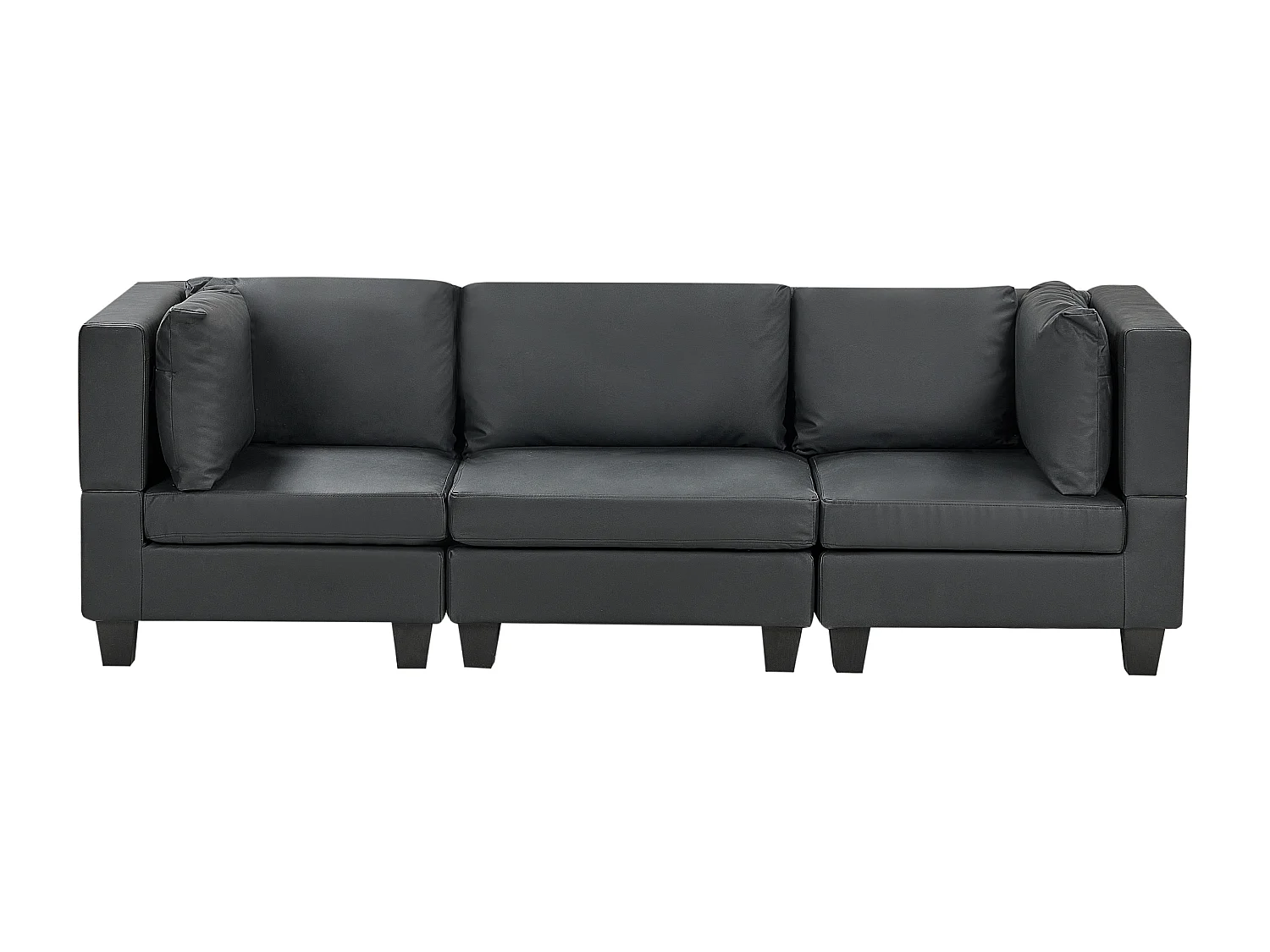 Canapé modulable 3 places UNSTAD Cuir PU Noir