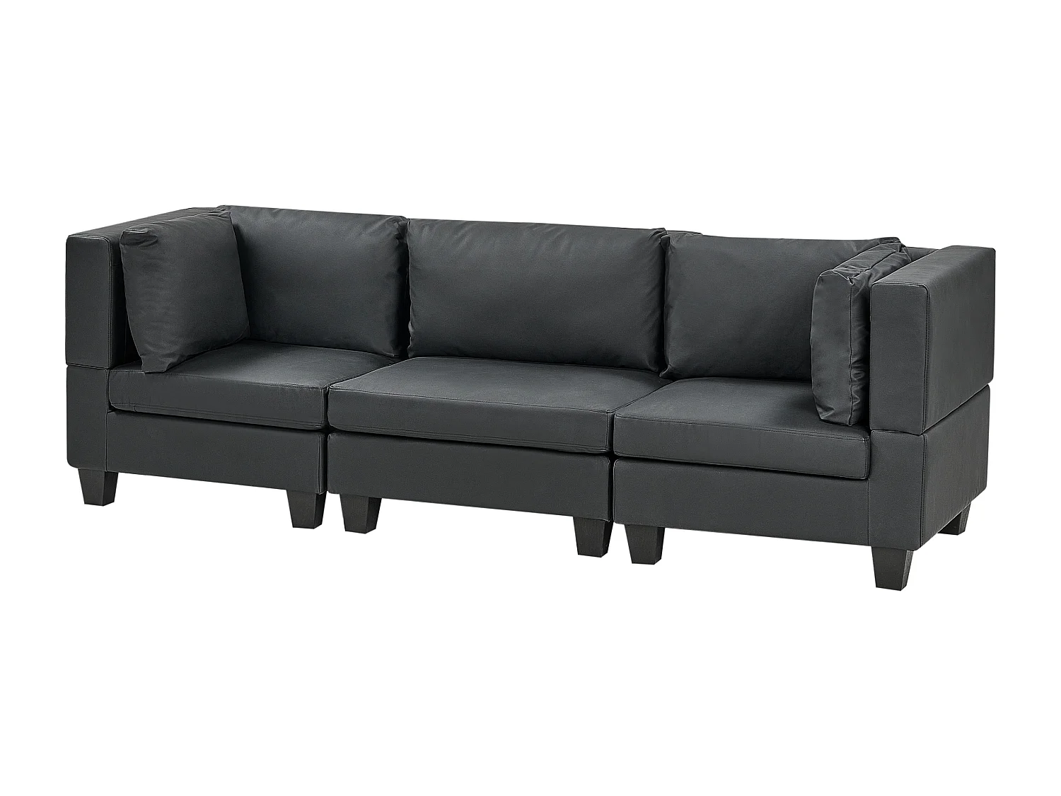 Canapé modulable 3 places UNSTAD Cuir PU Noir