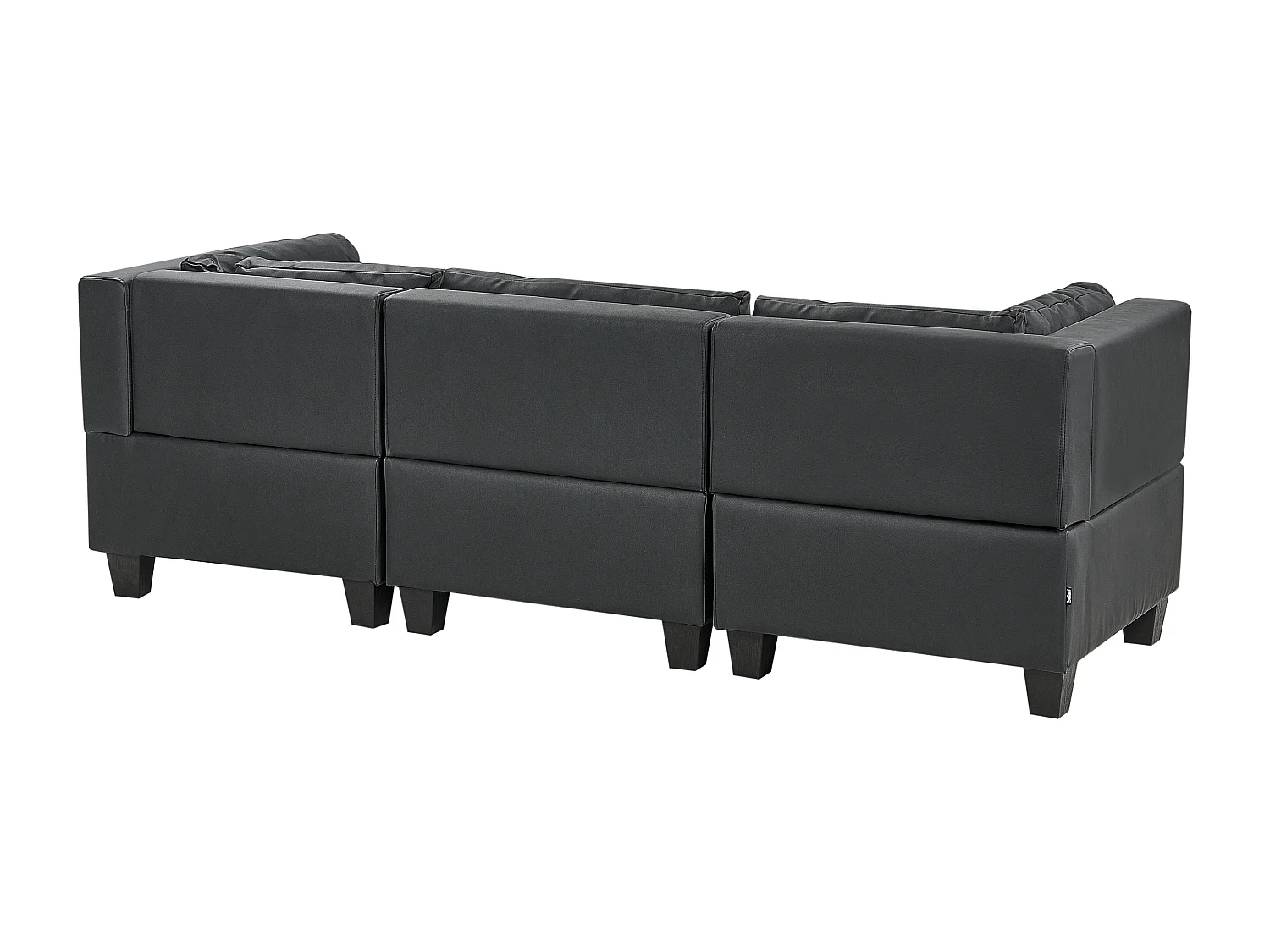 Canapé modulable 3 places UNSTAD Cuir PU Noir